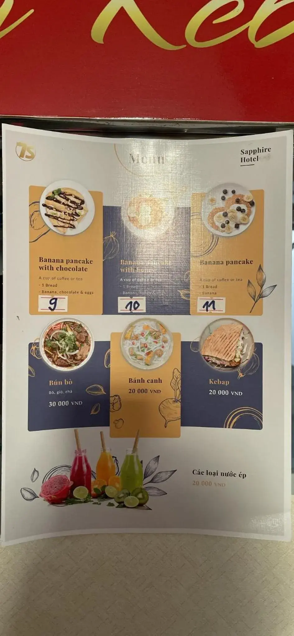 Food and drinks in Sapphire HOTEL HUE Food and drinks in Sapphire HOTEL HUE