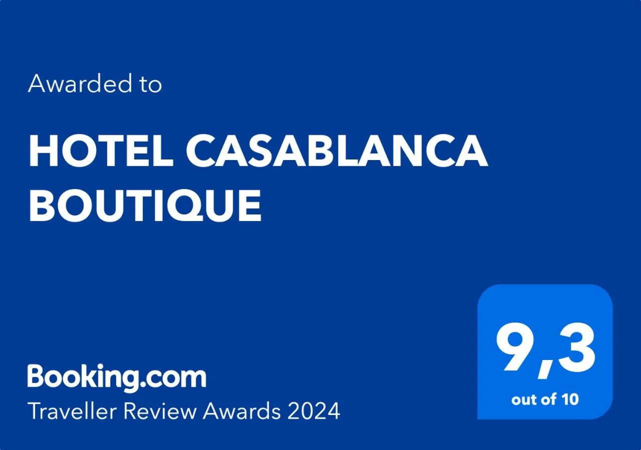 Certificate/Award in HOTEL CASABLANCA BOUTIQUE