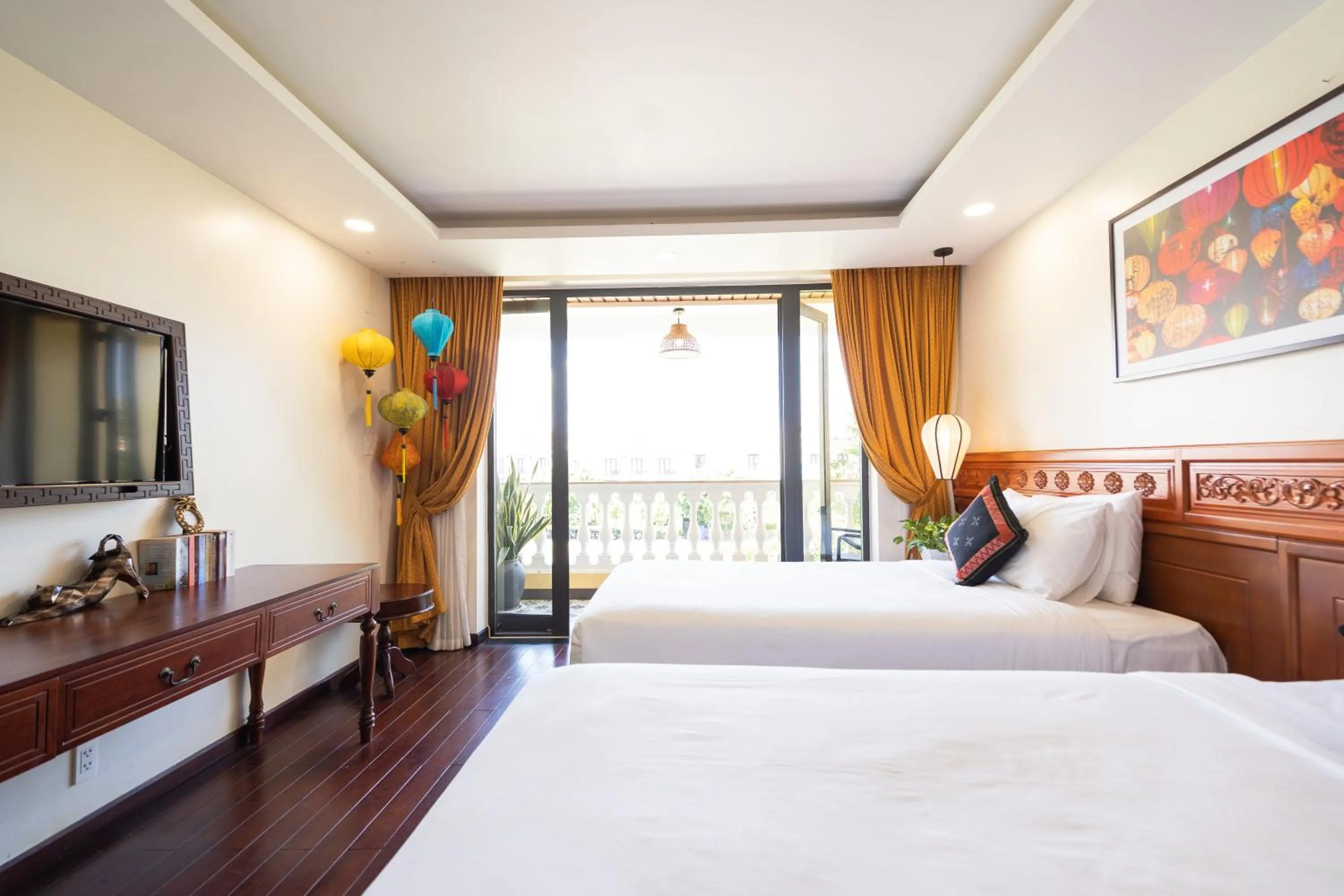View (from property/room), Bed in Virgo Villa Quê Hội An