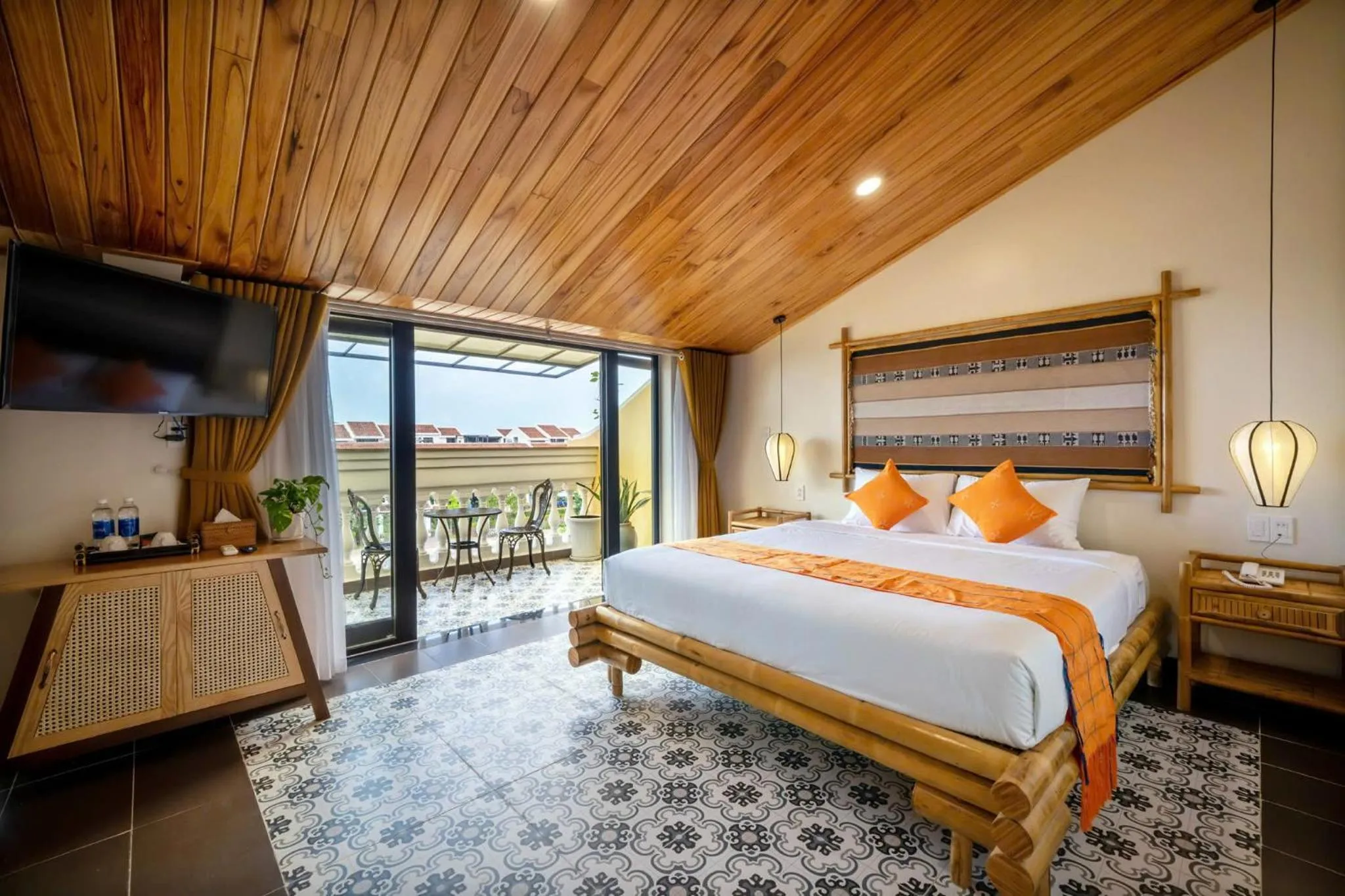 Bed in Virgo Villa Quê Hội An