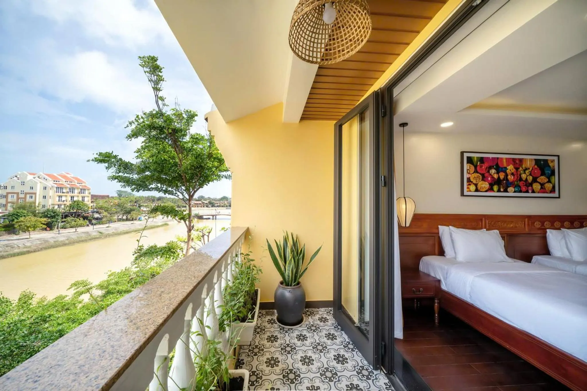 View (from property/room), Bed in Virgo Villa Quê Hội An