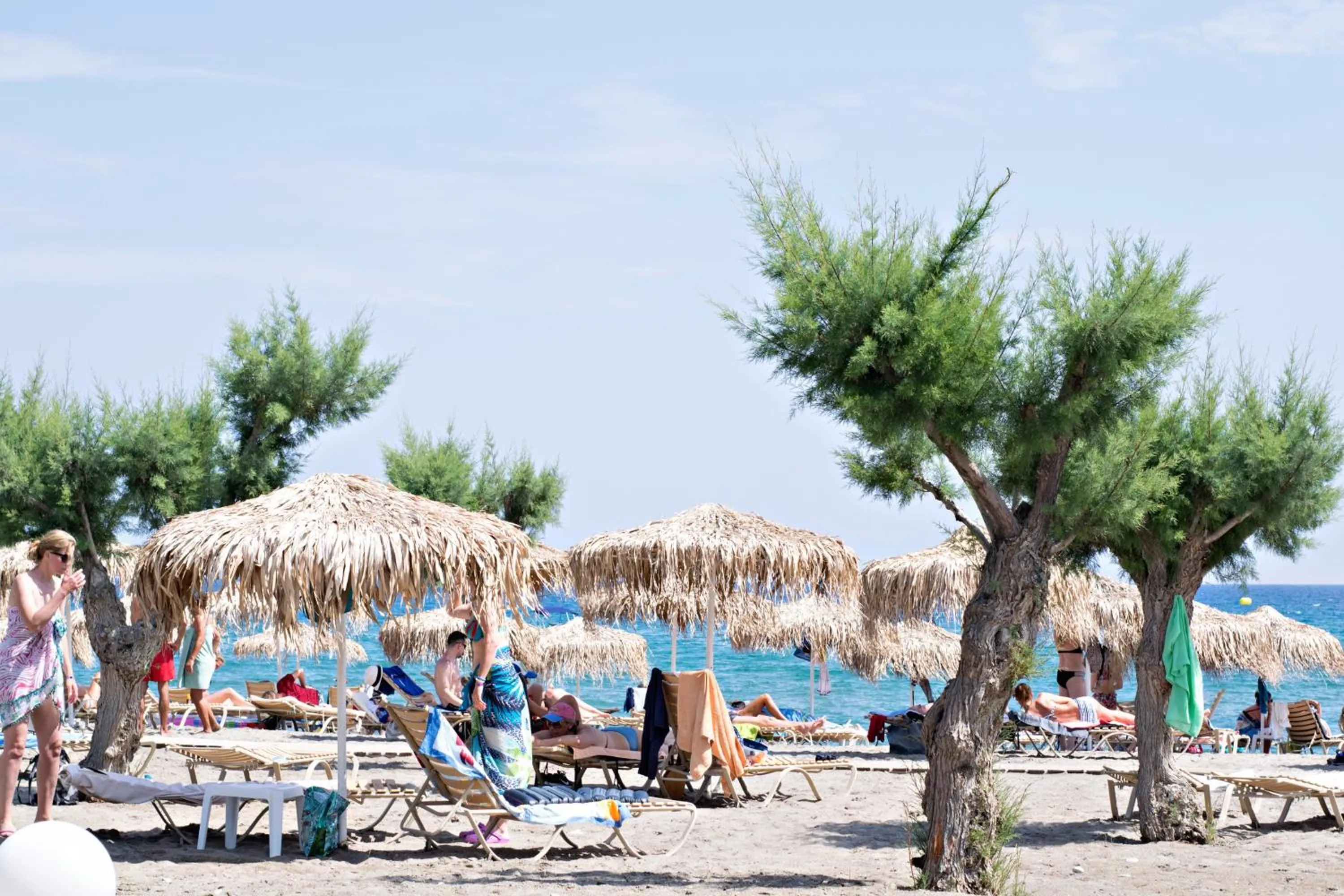 People in Sun Beach Lindos