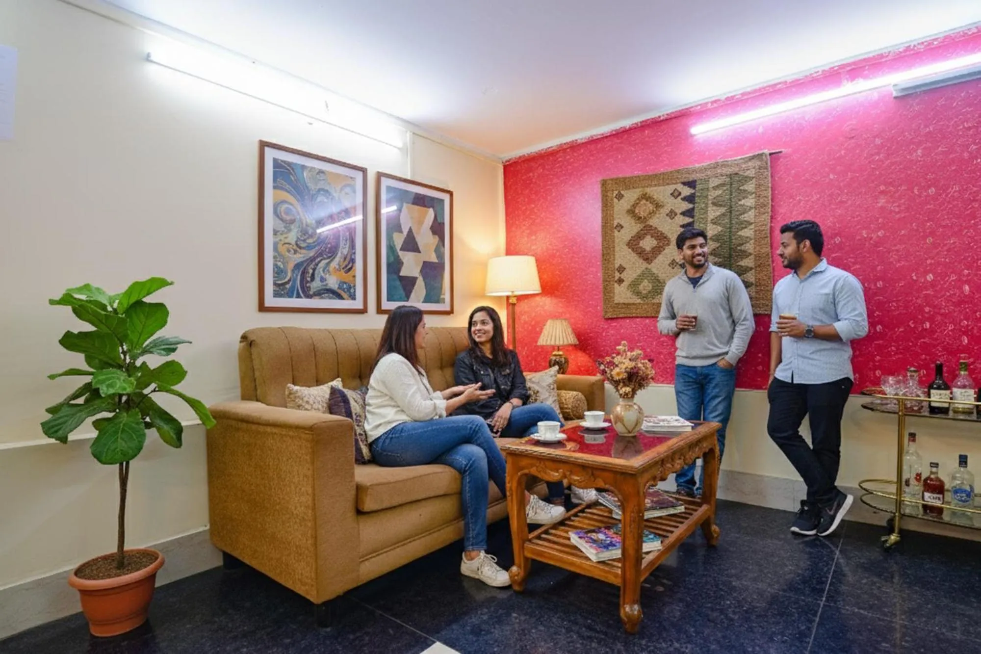 Seating area in FabHotel Golden Imperial - Nr Gariyahat Market