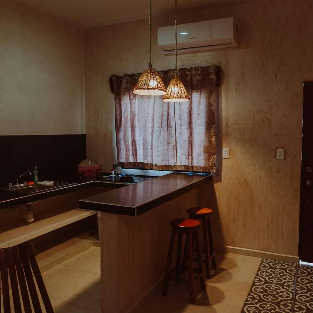 Kitchen or kitchenette in Hotel Boutique Bugambilias