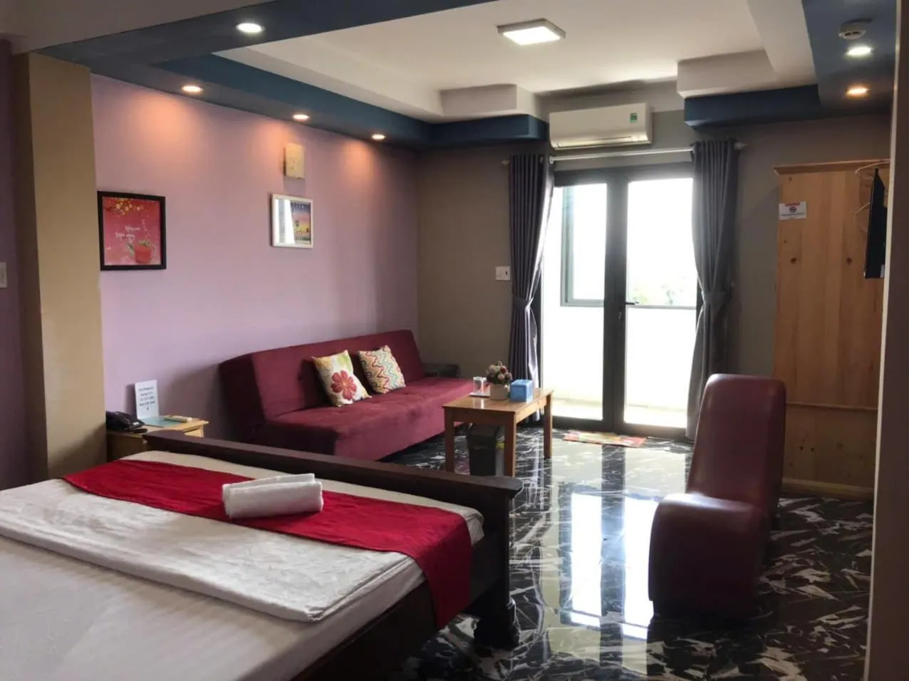 Bed in Bờ Sông Hotel