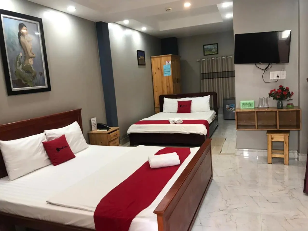 Bed in Bờ Sông Hotel