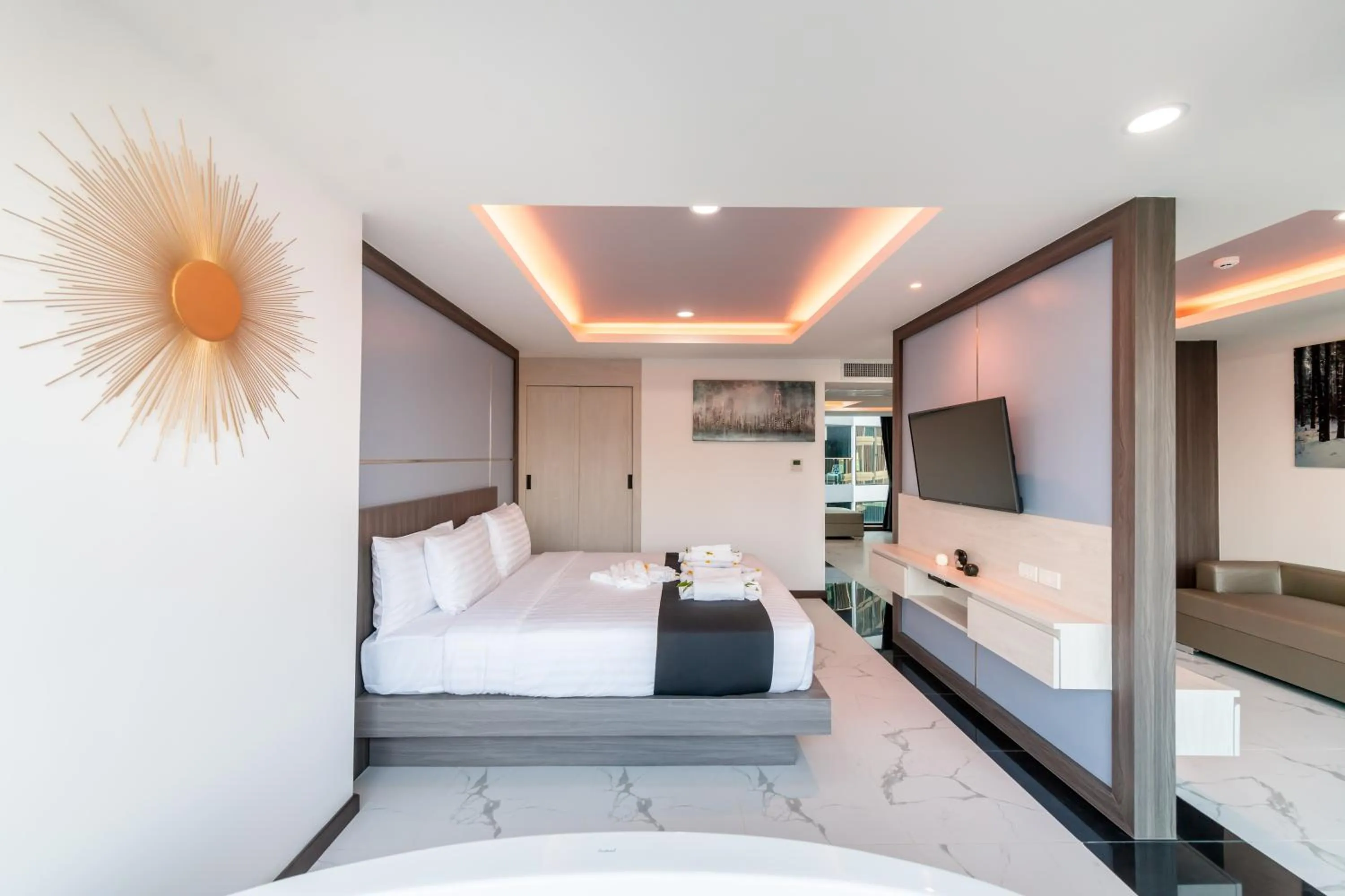 Bed in The Proud Hotel Pattaya - SHA Certified