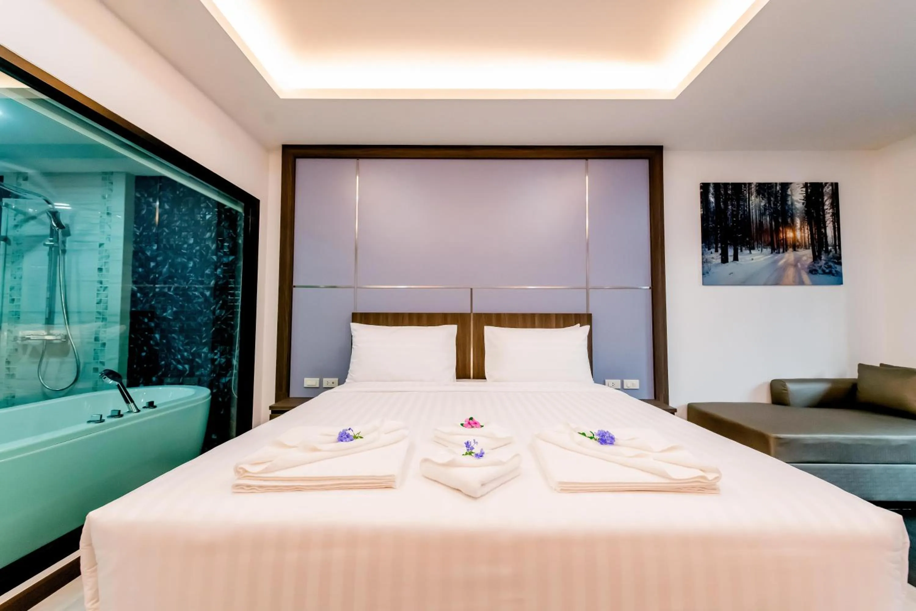 Bed in The Proud Hotel Pattaya - SHA Certified