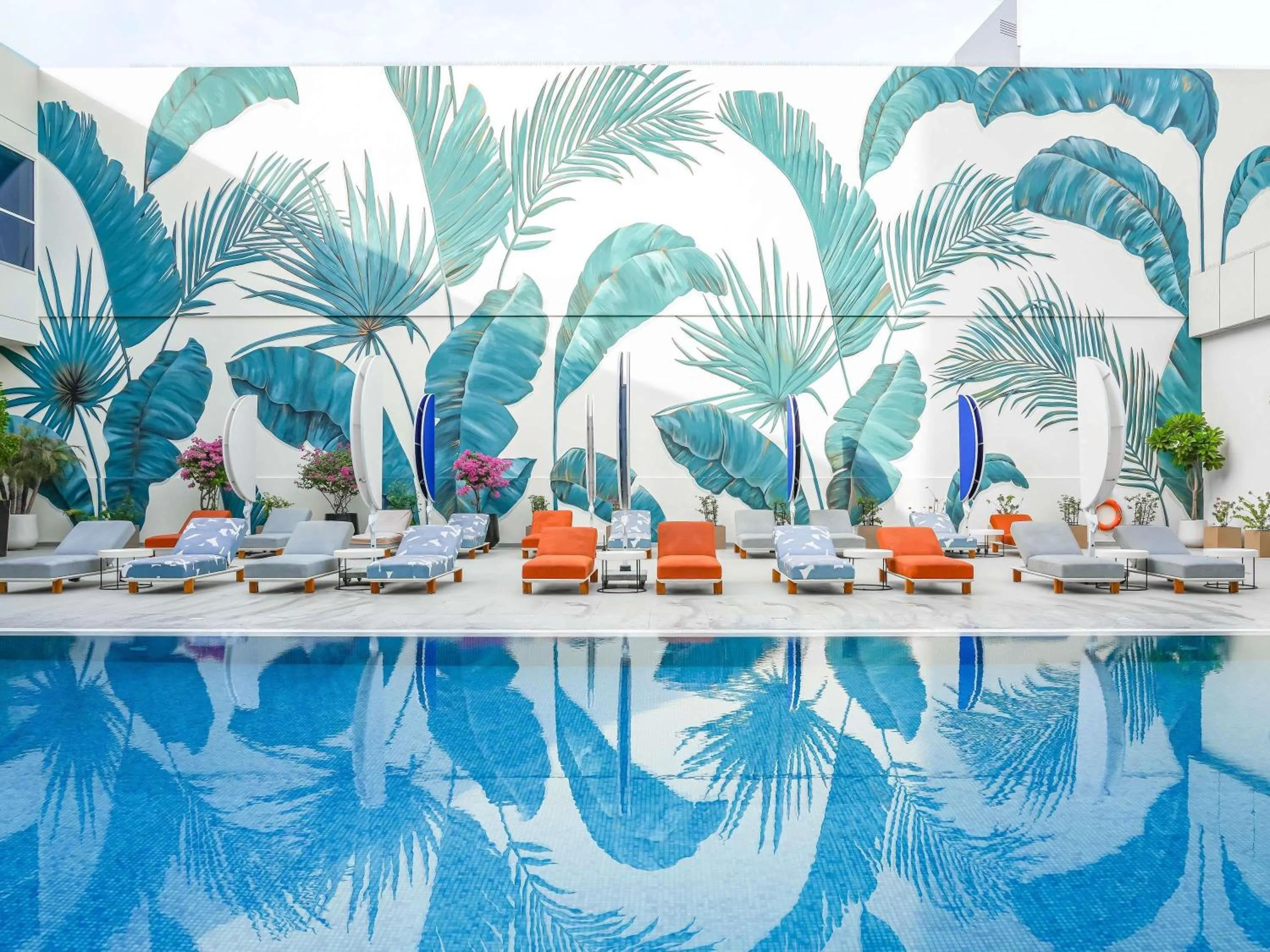 Pool view in Novotel Dubai World Trade Centre