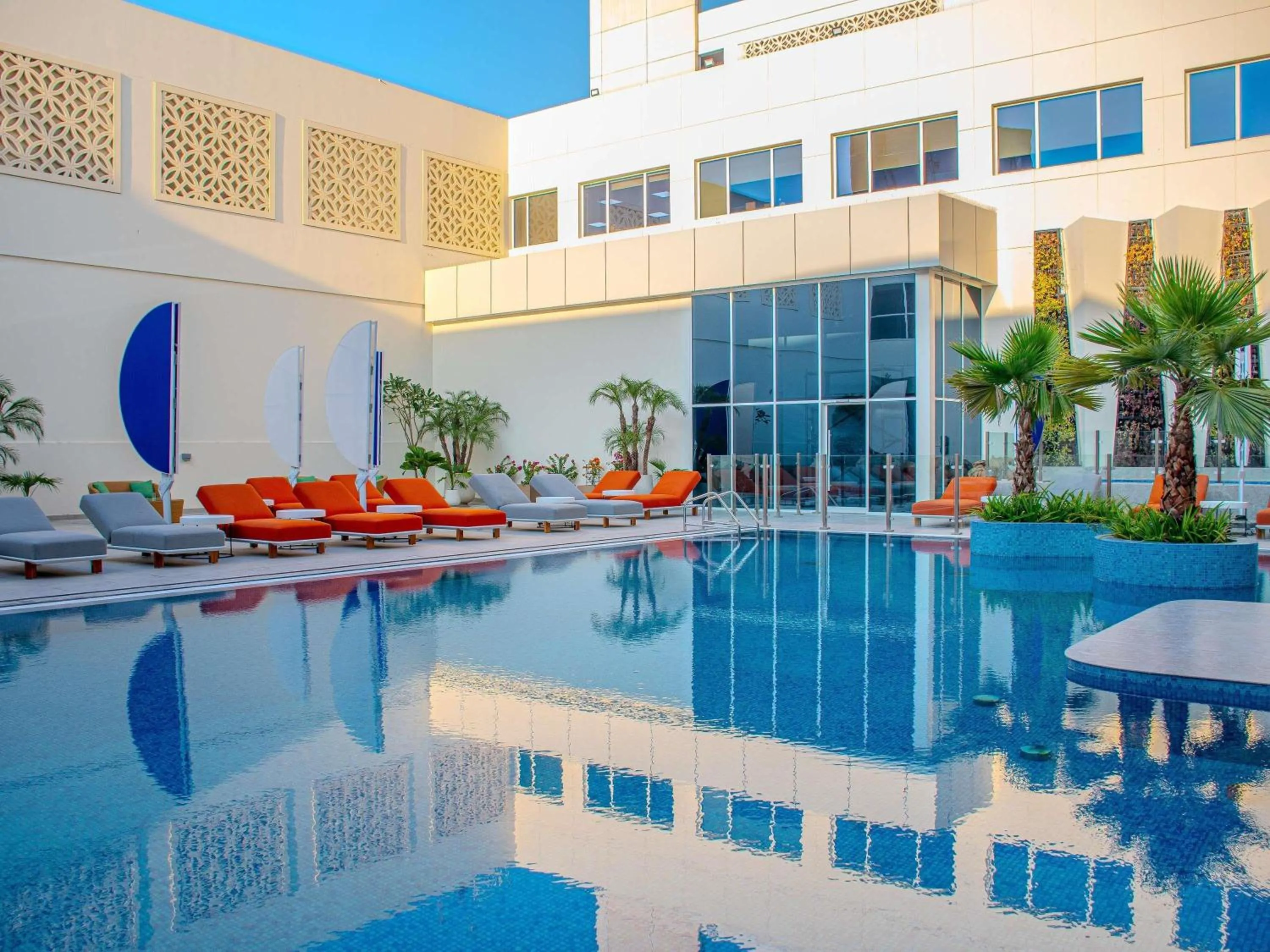 Pool view in Novotel Dubai World Trade Centre