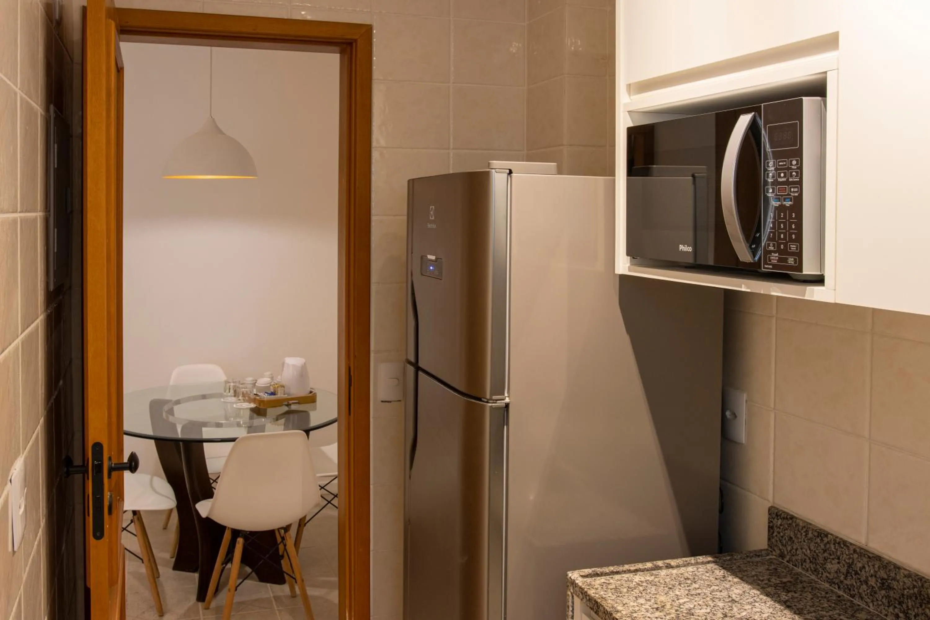 kitchen in Anna Suites Ipanema by Arena Hotéis