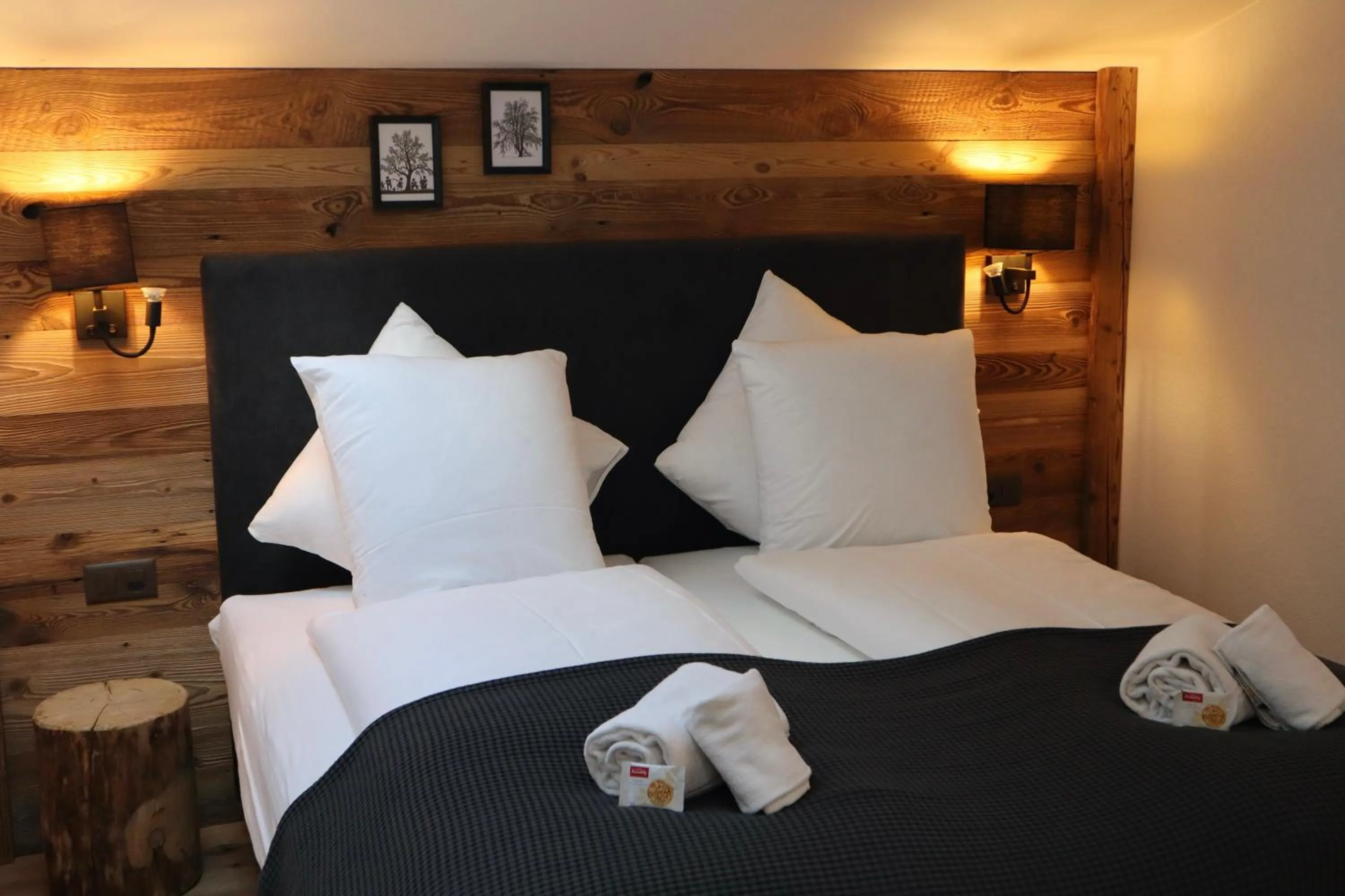 Bed in Typically Swiss Hotel Ermitage