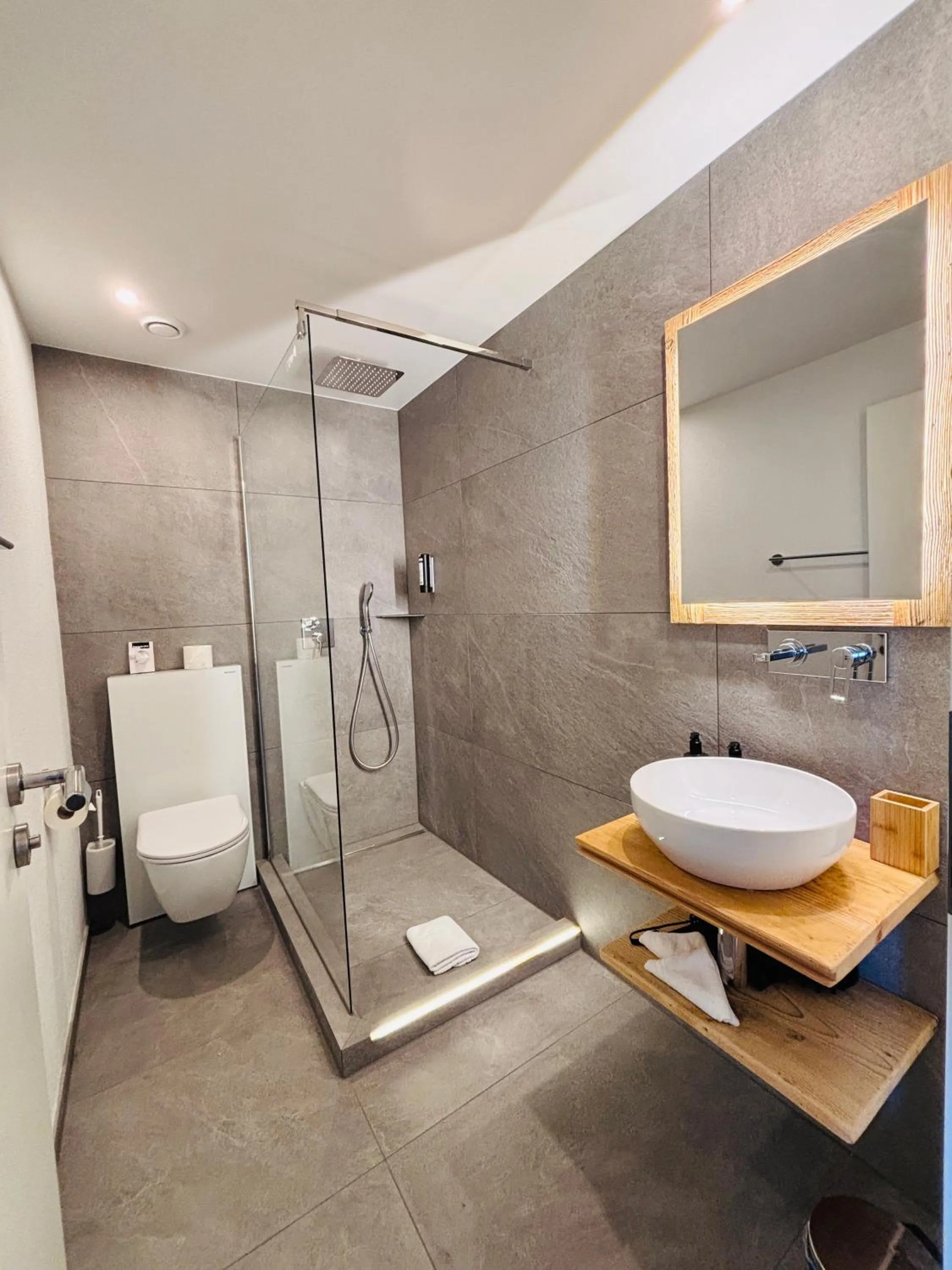 Shower in Typically Swiss Hotel Ermitage