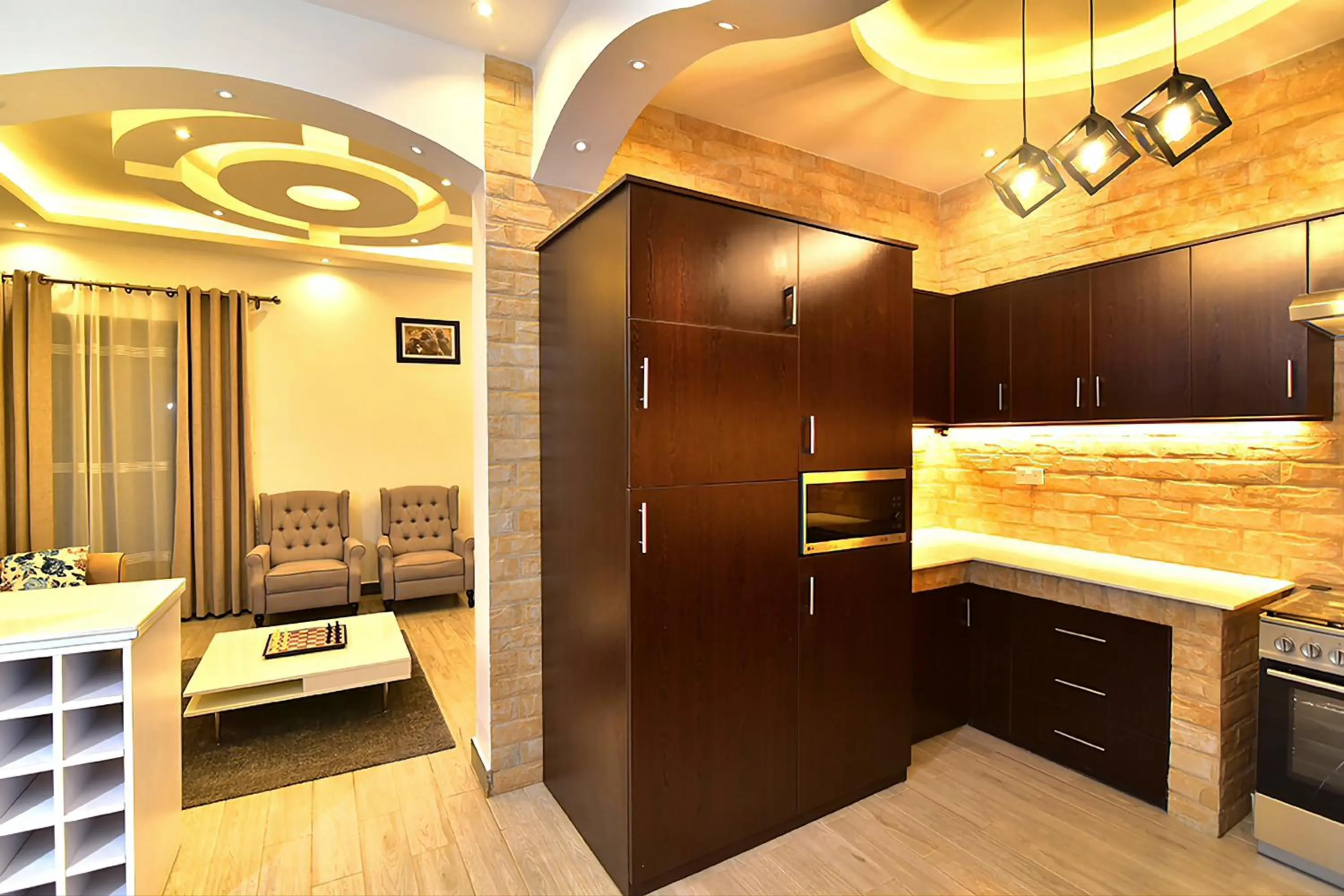 Kitchen or kitchenette in ENTEBBE-STAY Aparthotel - KITOORO