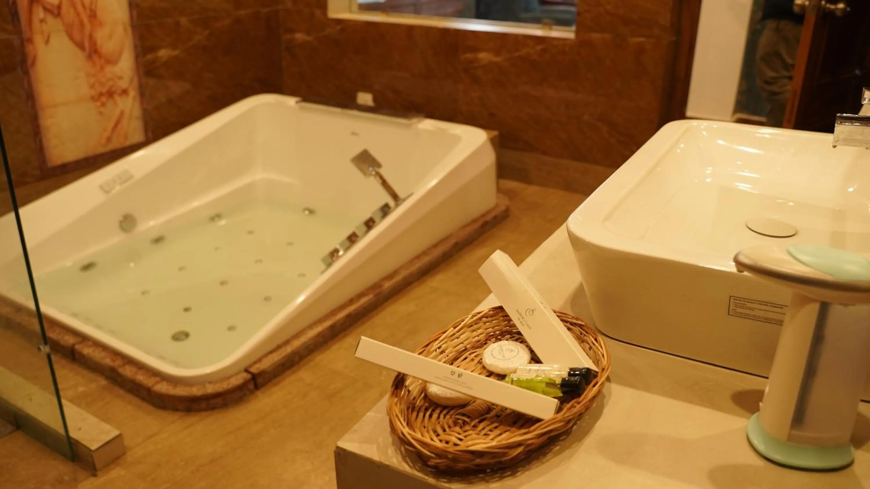 Bathroom in Hotel Saheb's Castle - Best Mountain View & Jacuzzi Suites, McLeodganj