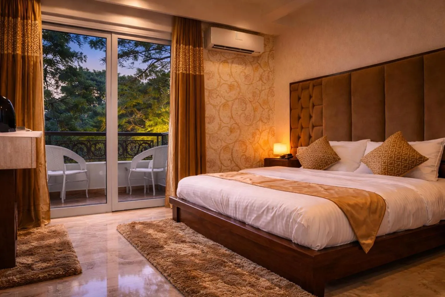 Bedroom, Bed in Hotel Saheb's Castle - Best Mountain View & Jacuzzi Suites, McLeodganj