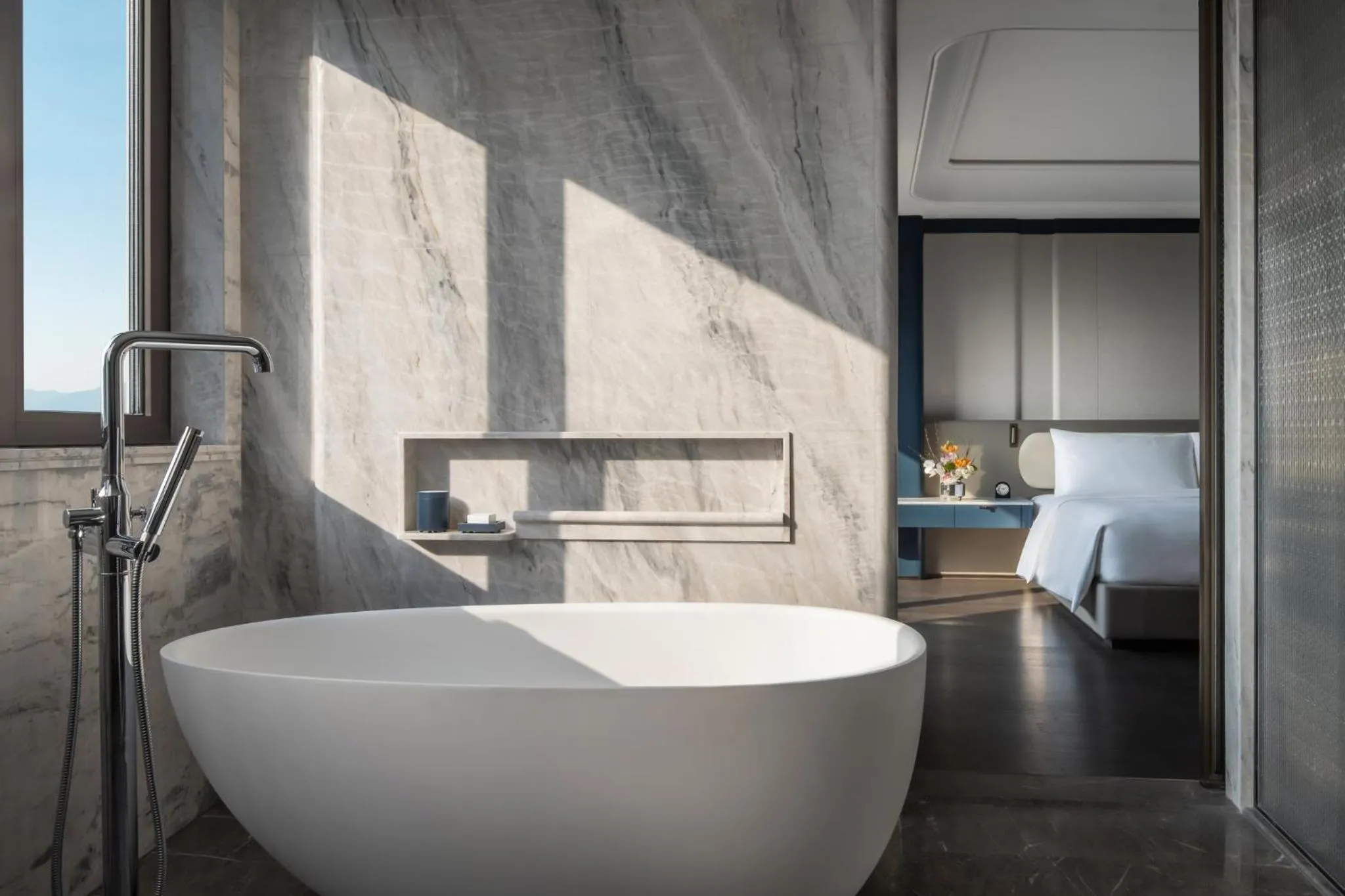 Bathroom in InterContinental Hangzhou Wulin by IHG