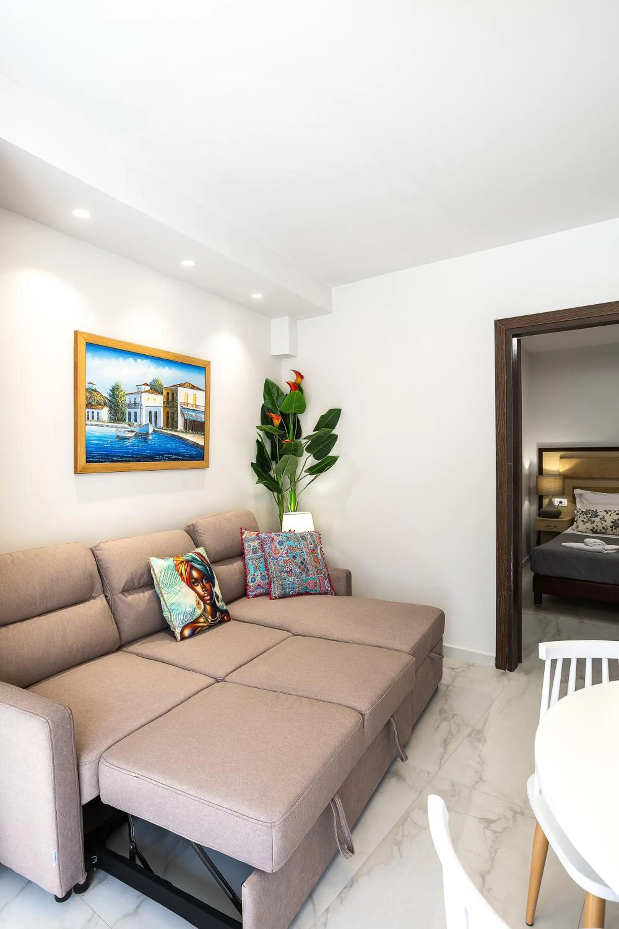 Bed in Akrogiali Apartments