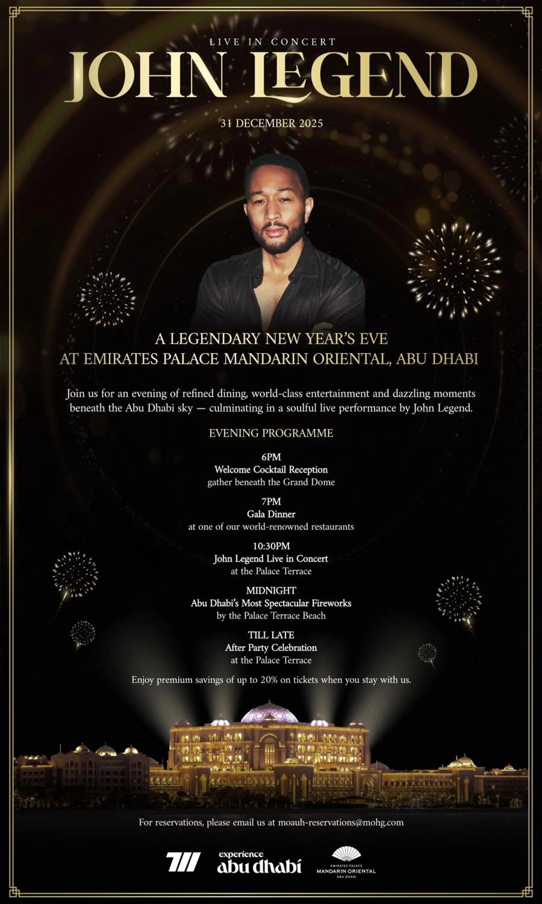 Evening entertainment in Emirates Palace Mandarin Oriental, Abu Dhabi