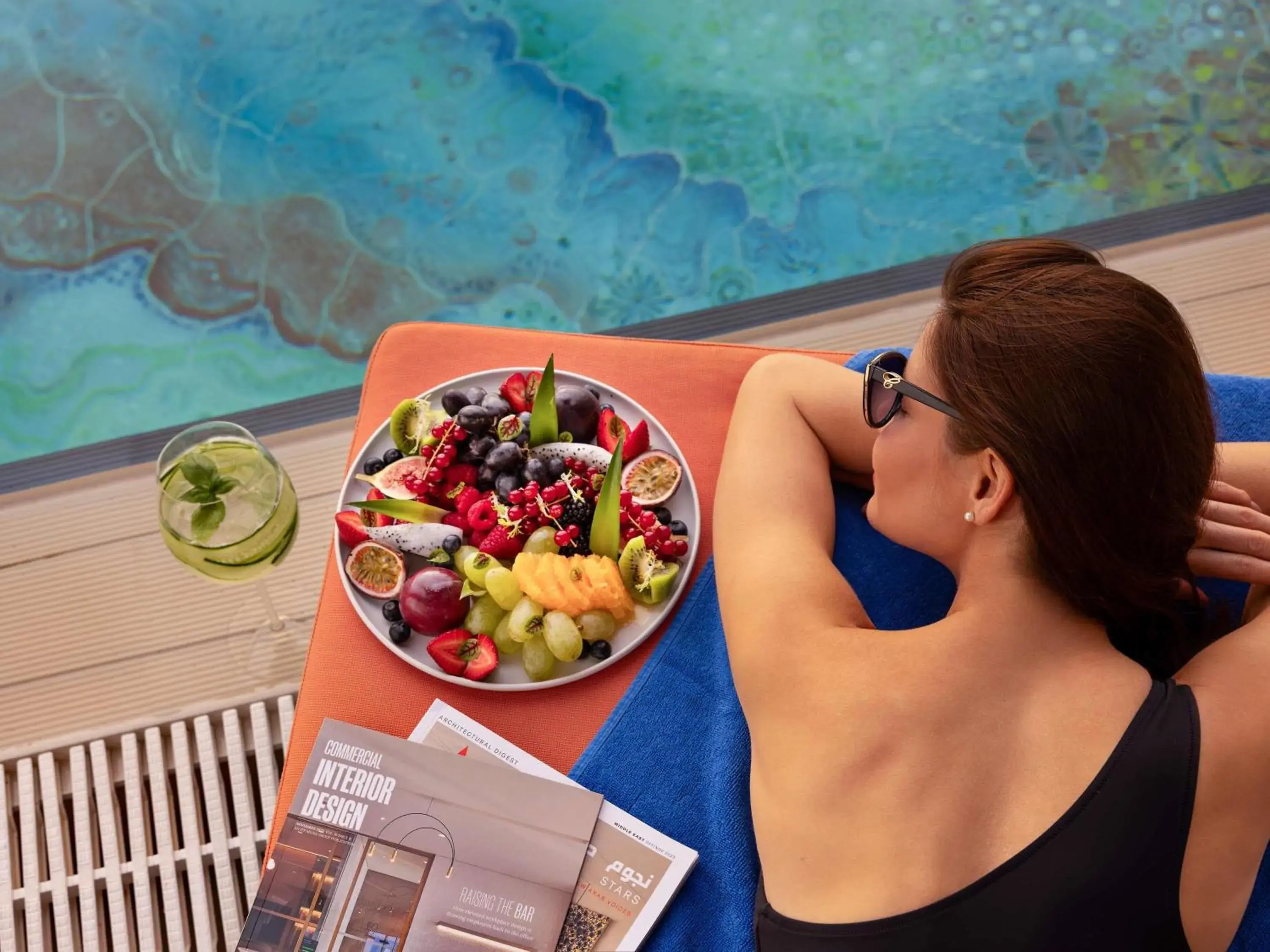 Pool view in Fairmont Dubai Pool view in Fairmont Dubai