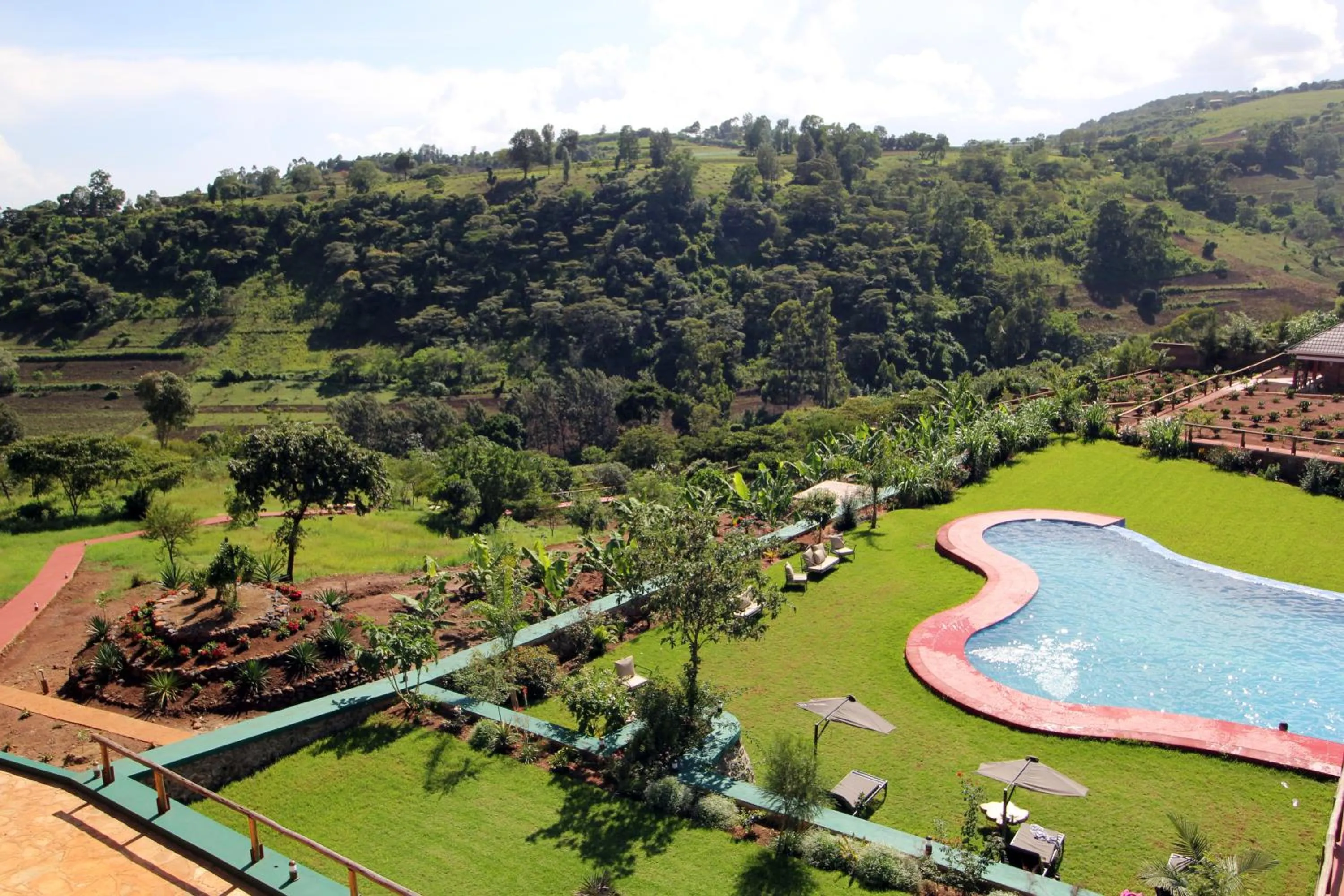 Garden view in Ngorongoro Marera Mountain View Lodge