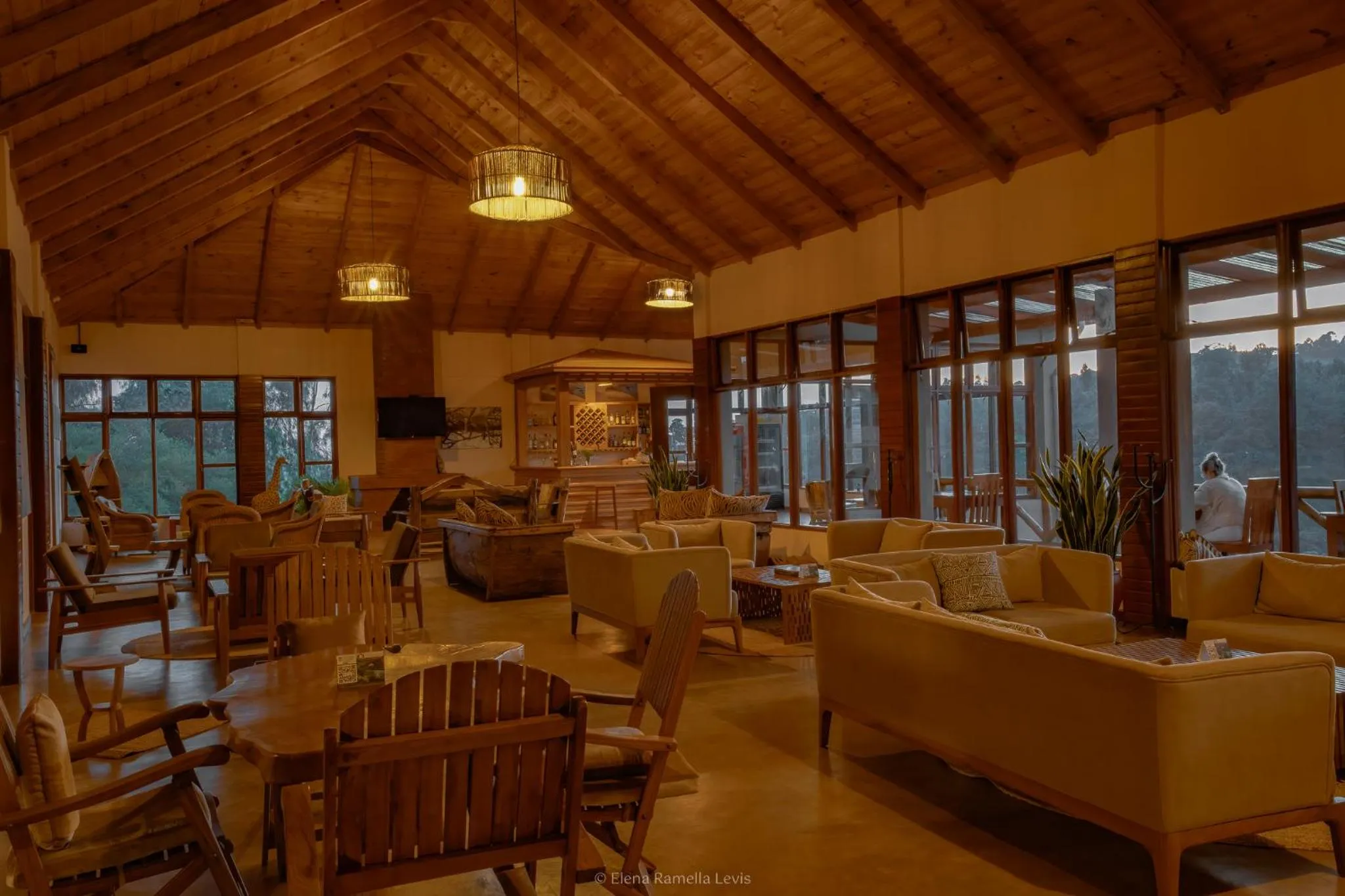 Seating area in Ngorongoro Marera Mountain View Lodge