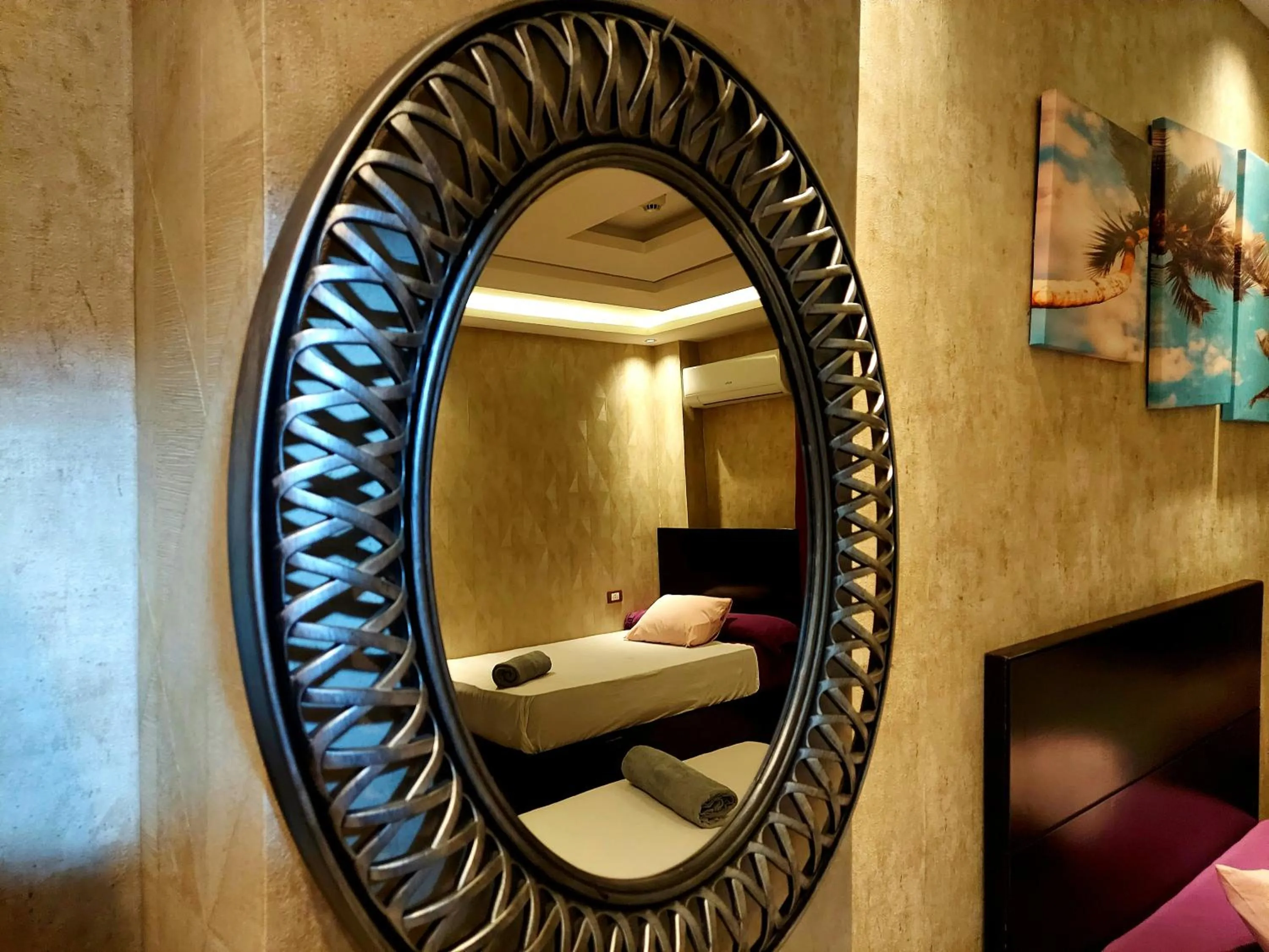 Bed in Pyramids Planet Hotel