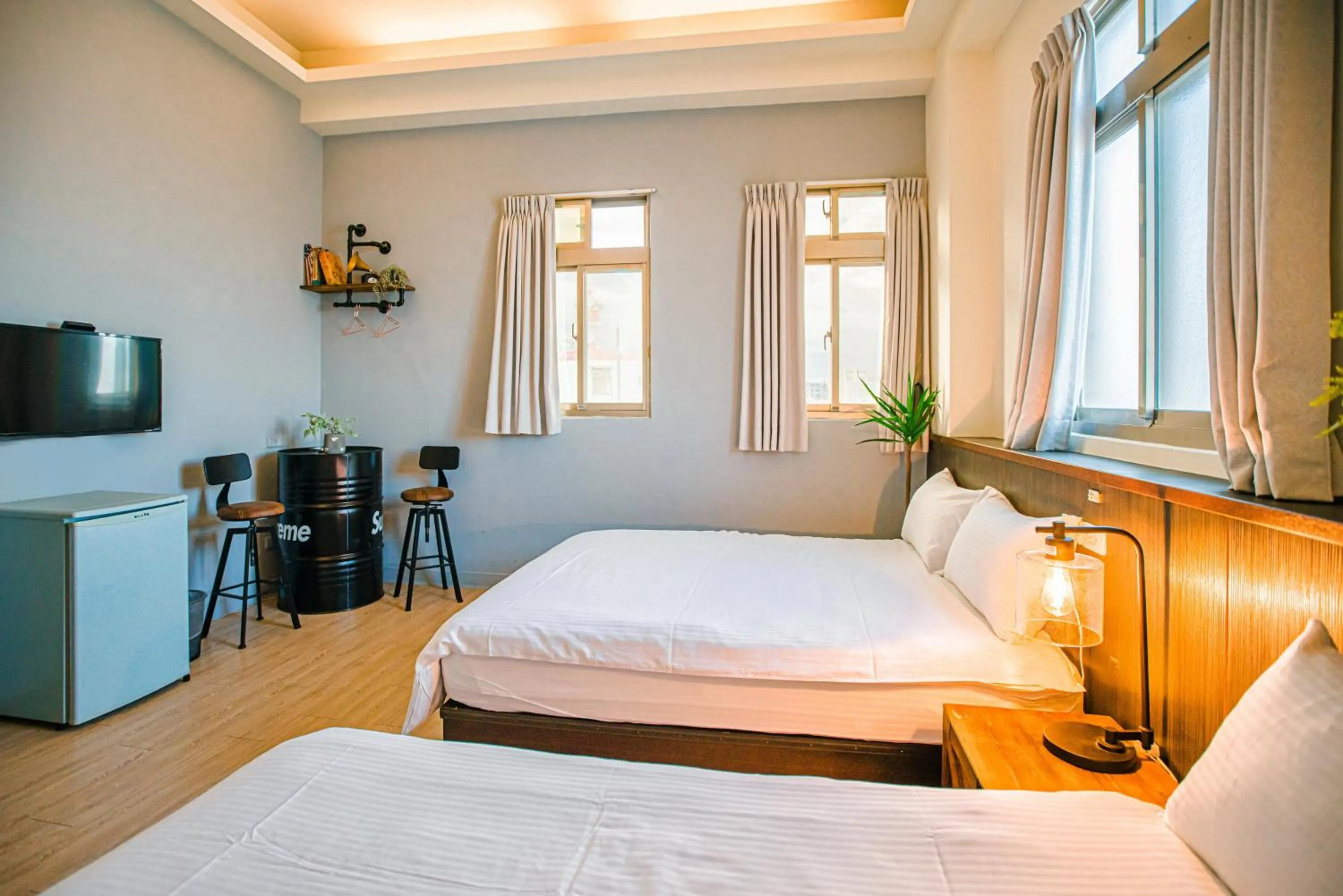 Bed in Fun Trip - Fu May Sea View Holiday house l 無敵海景交誼廳 l 附汽機車租賃 l