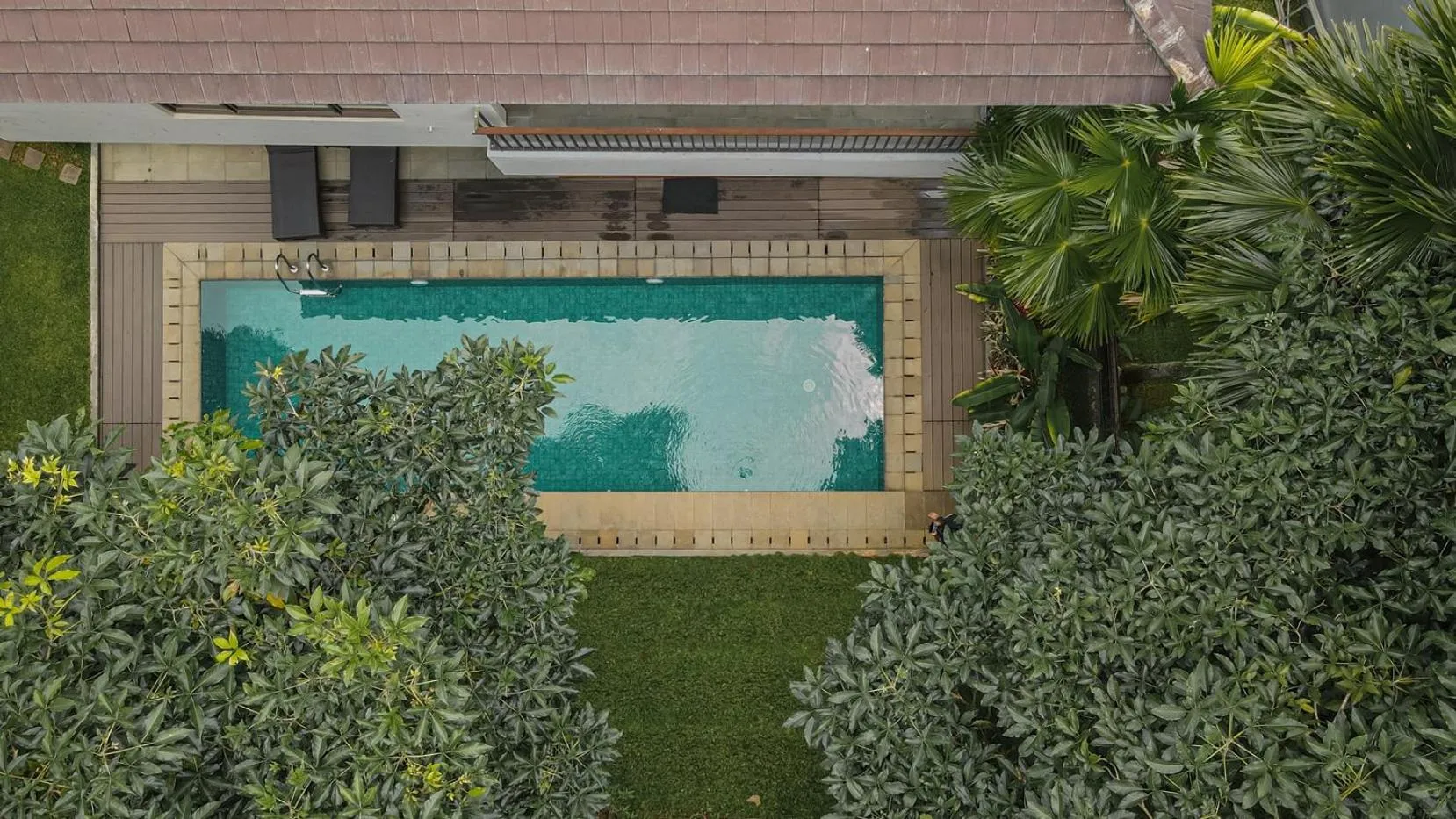 Bird's eye view in Oyama City View Villa 4 bedrooms with a private heated swimming pool