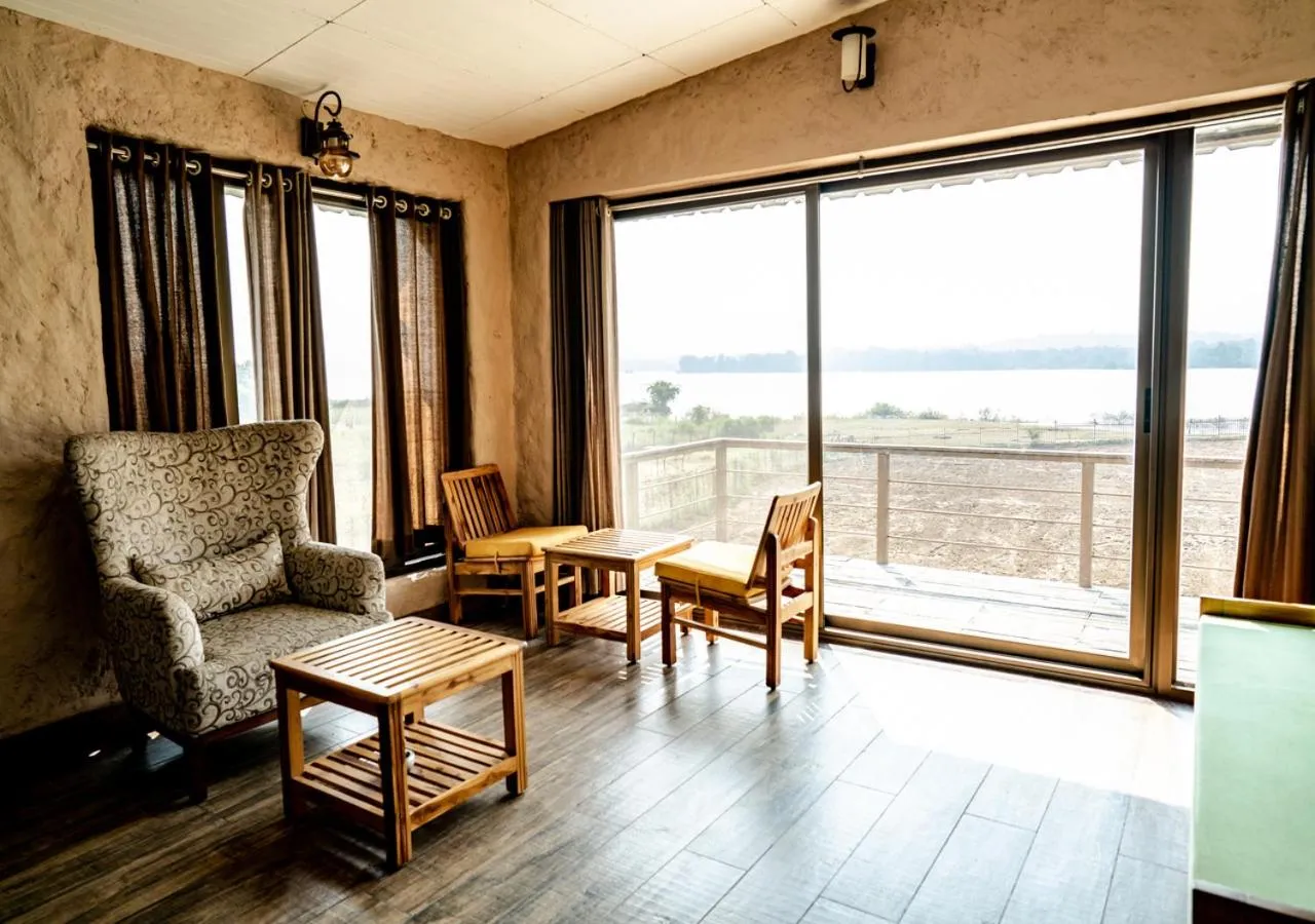 Seating area in The Satpura Panchtatva Villa
