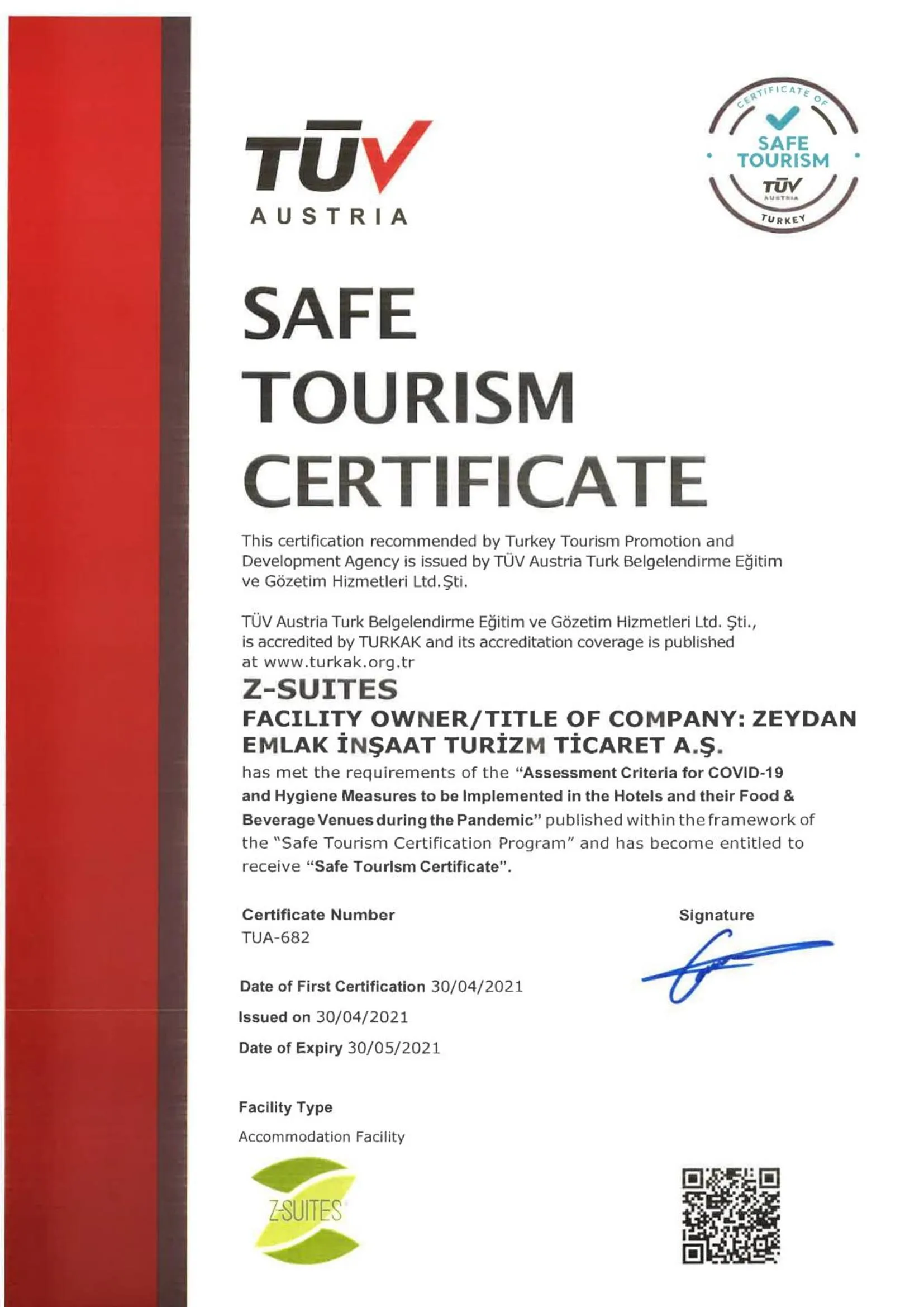 Logo/Certificate/Sign in Z-Suites