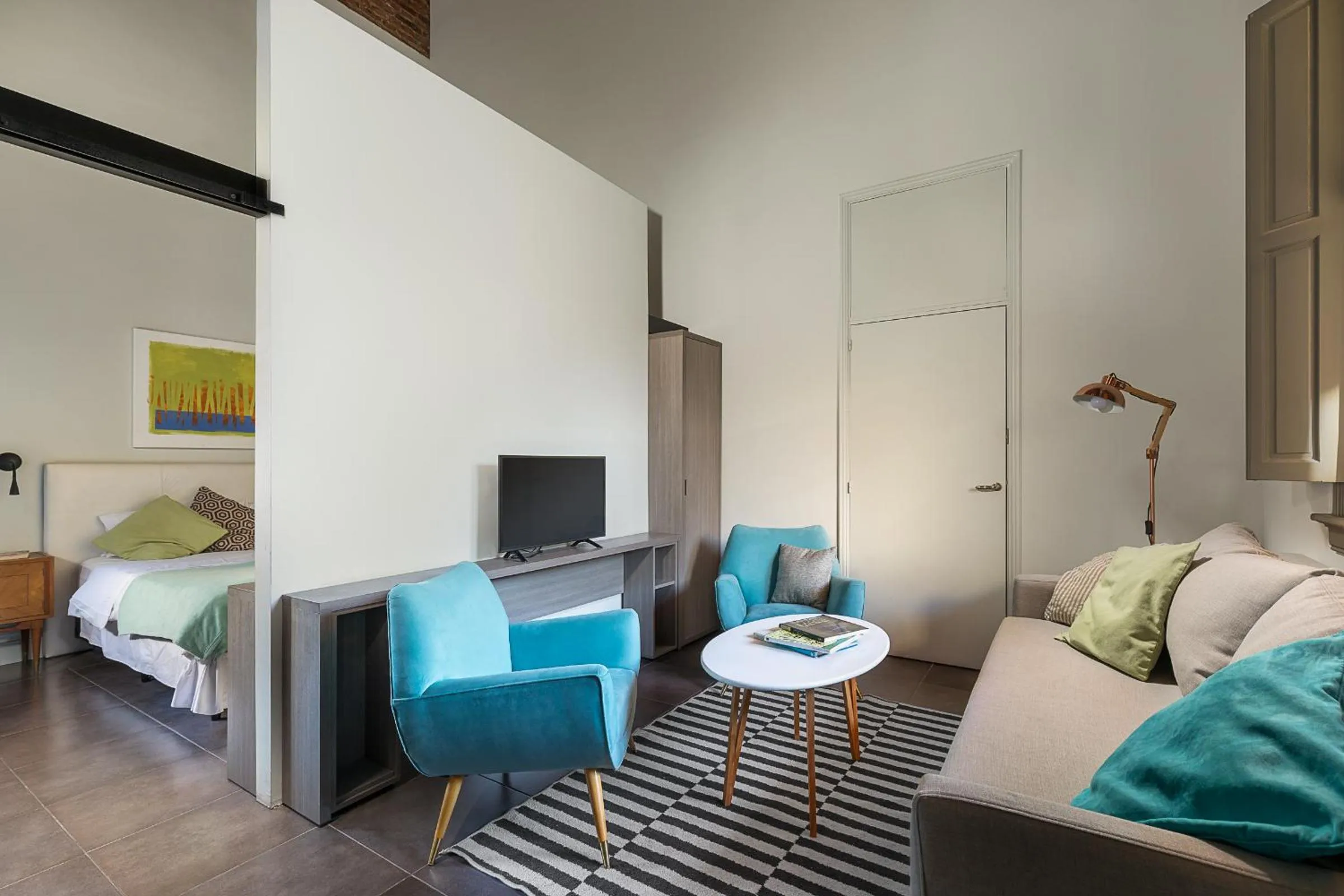 Communal lounge/ TV room, Bed in Casa San José