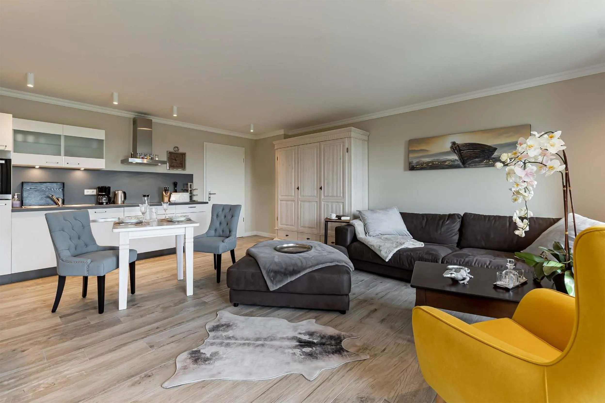 Kitchen or kitchenette in Luxus Resort Rügen Residenz Kubitzer Bodden