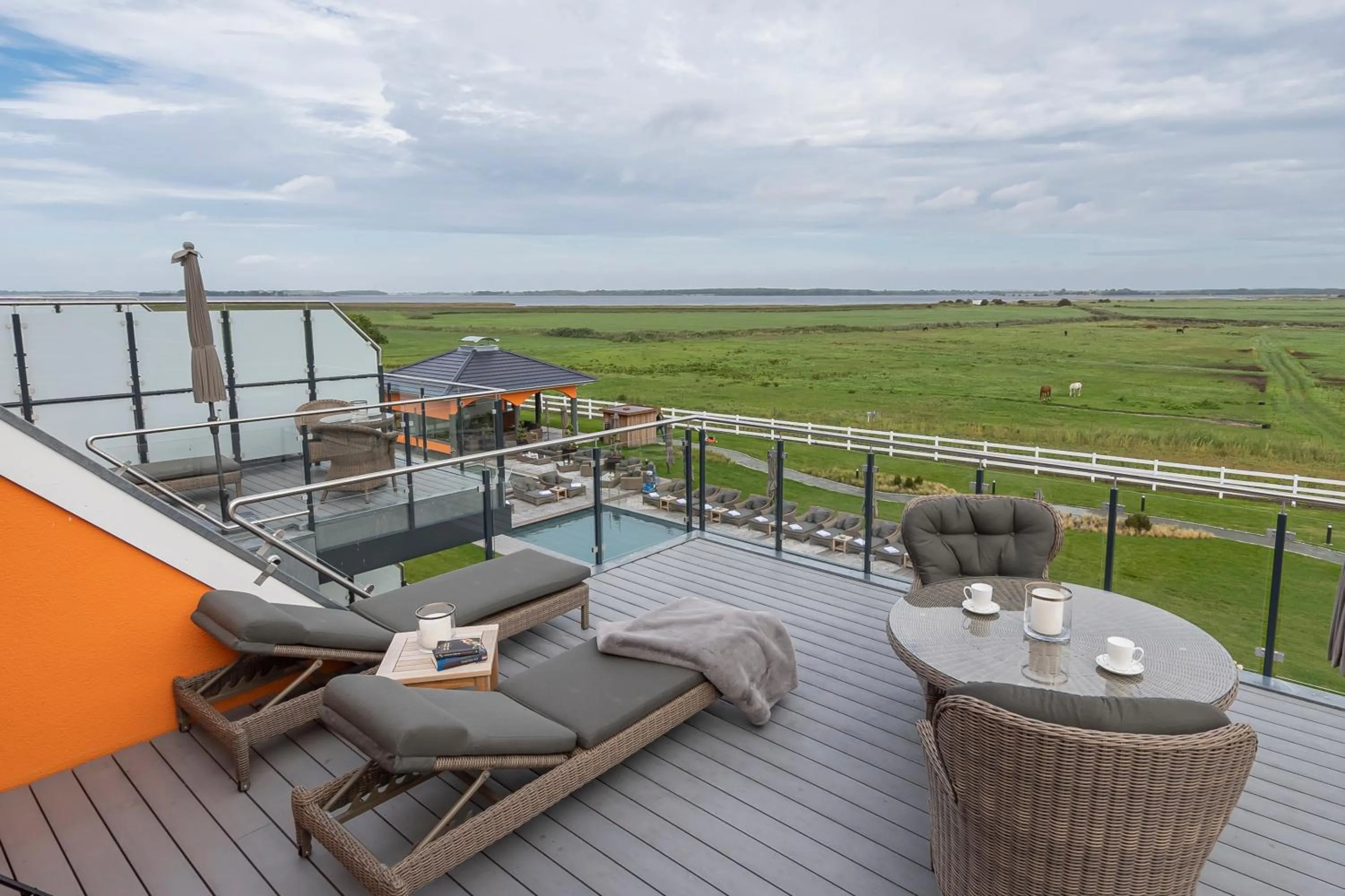 Balcony/Terrace in Luxus Resort Rügen Residenz Kubitzer Bodden