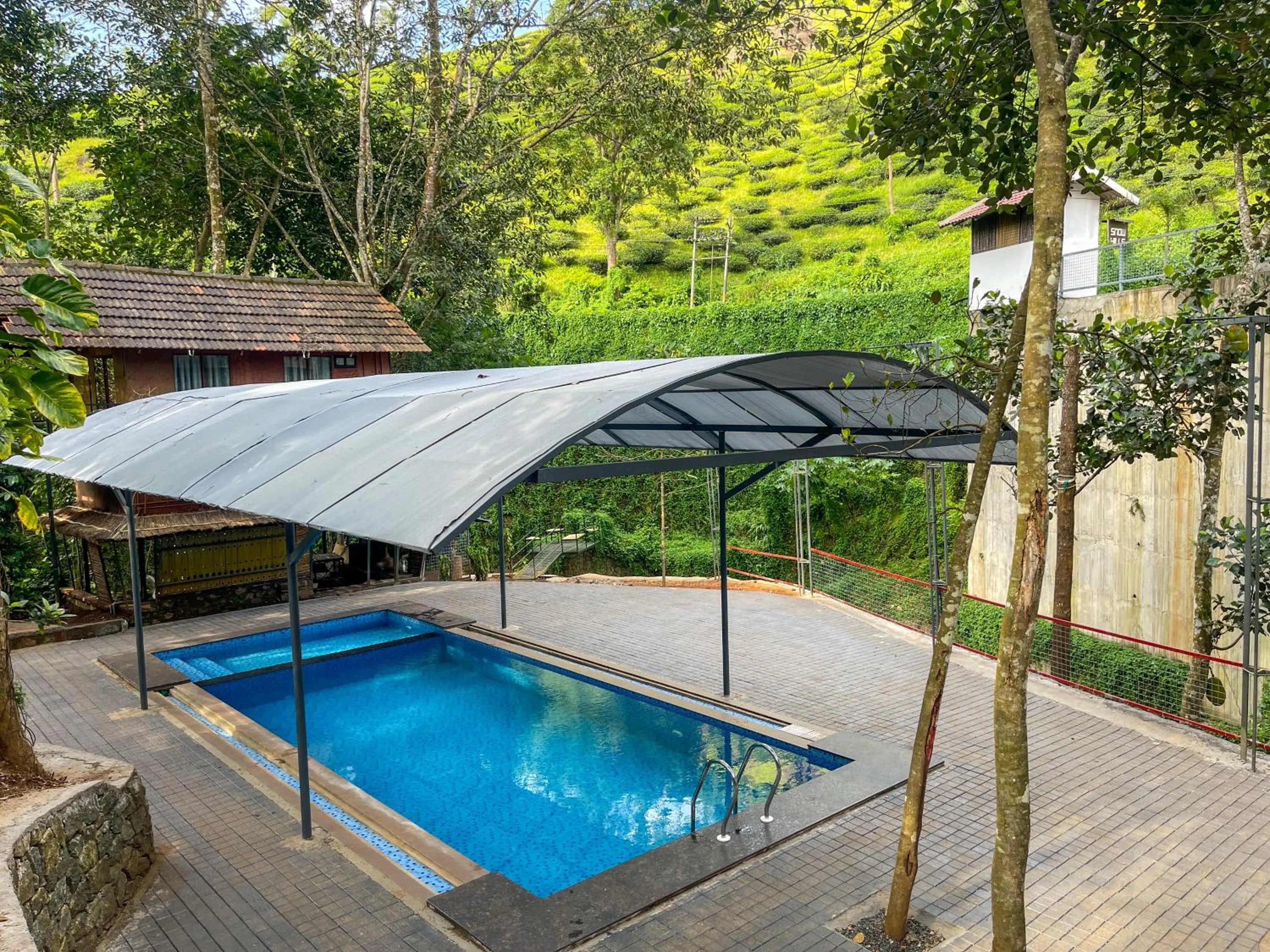 Pool view in Snow Hills Nature Resort, Thekkady