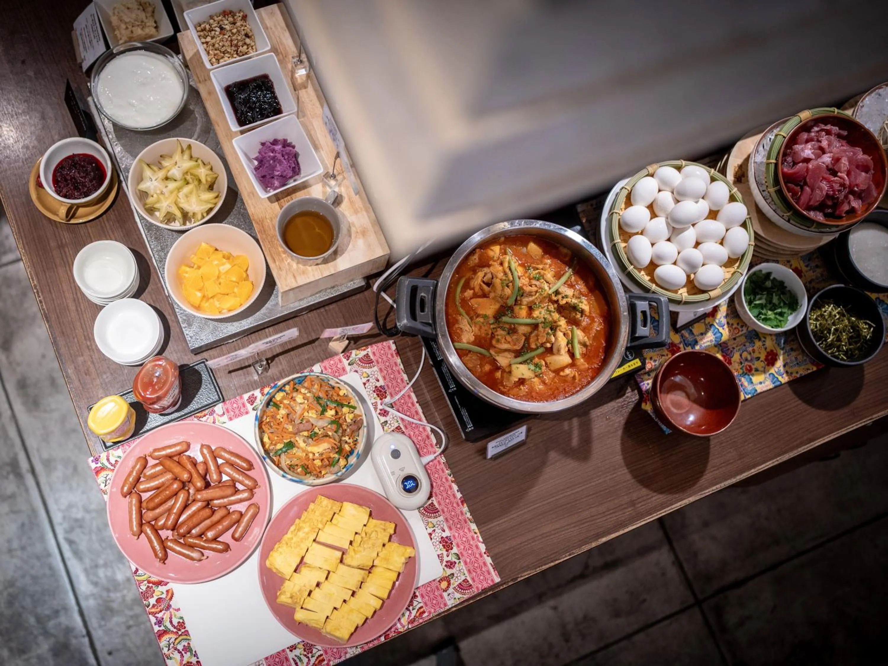 Buffet breakfast in Tabino Hotel lit Miyakojima