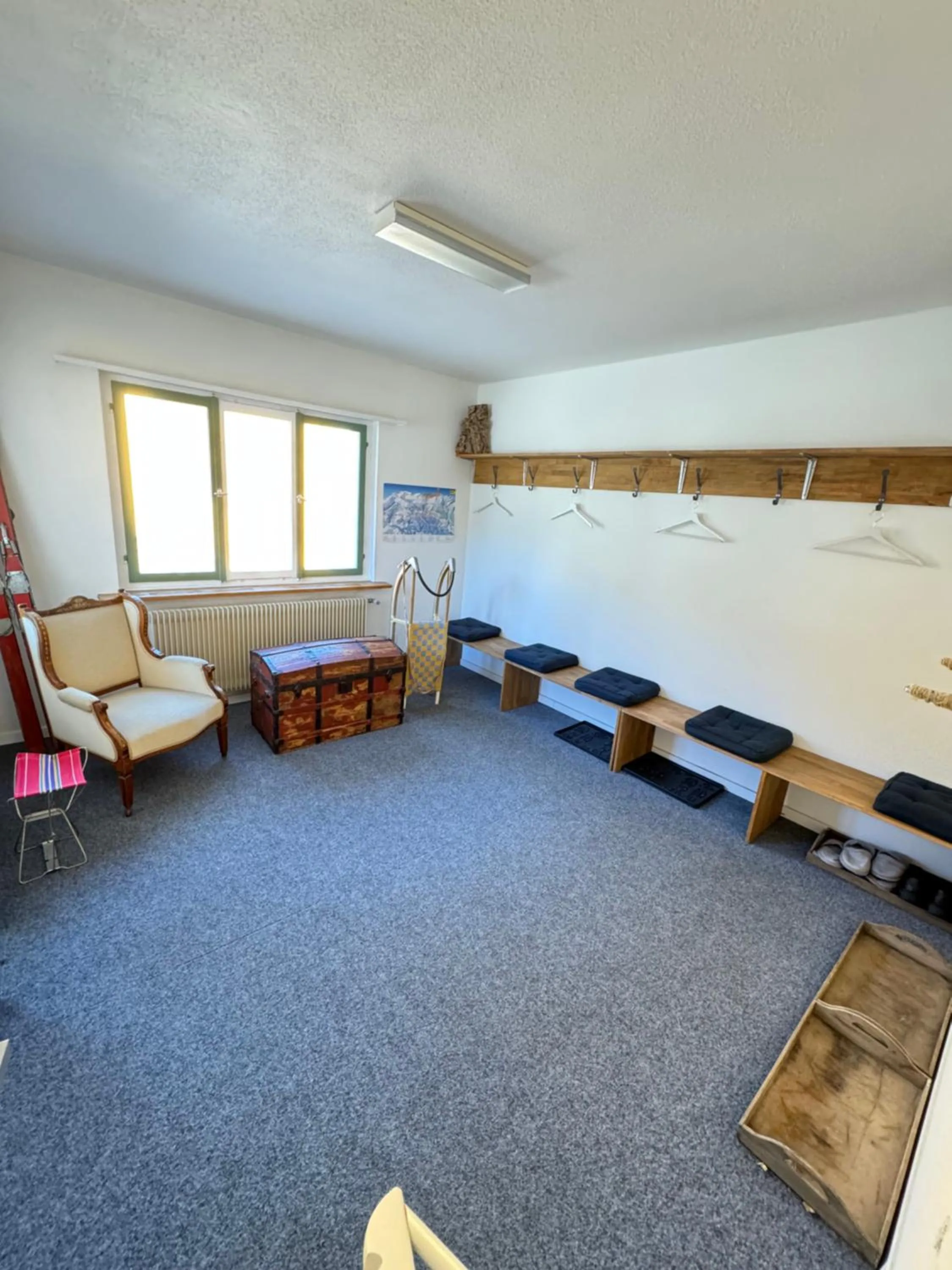 Seating area, Bed in Waldheim Laax Pension