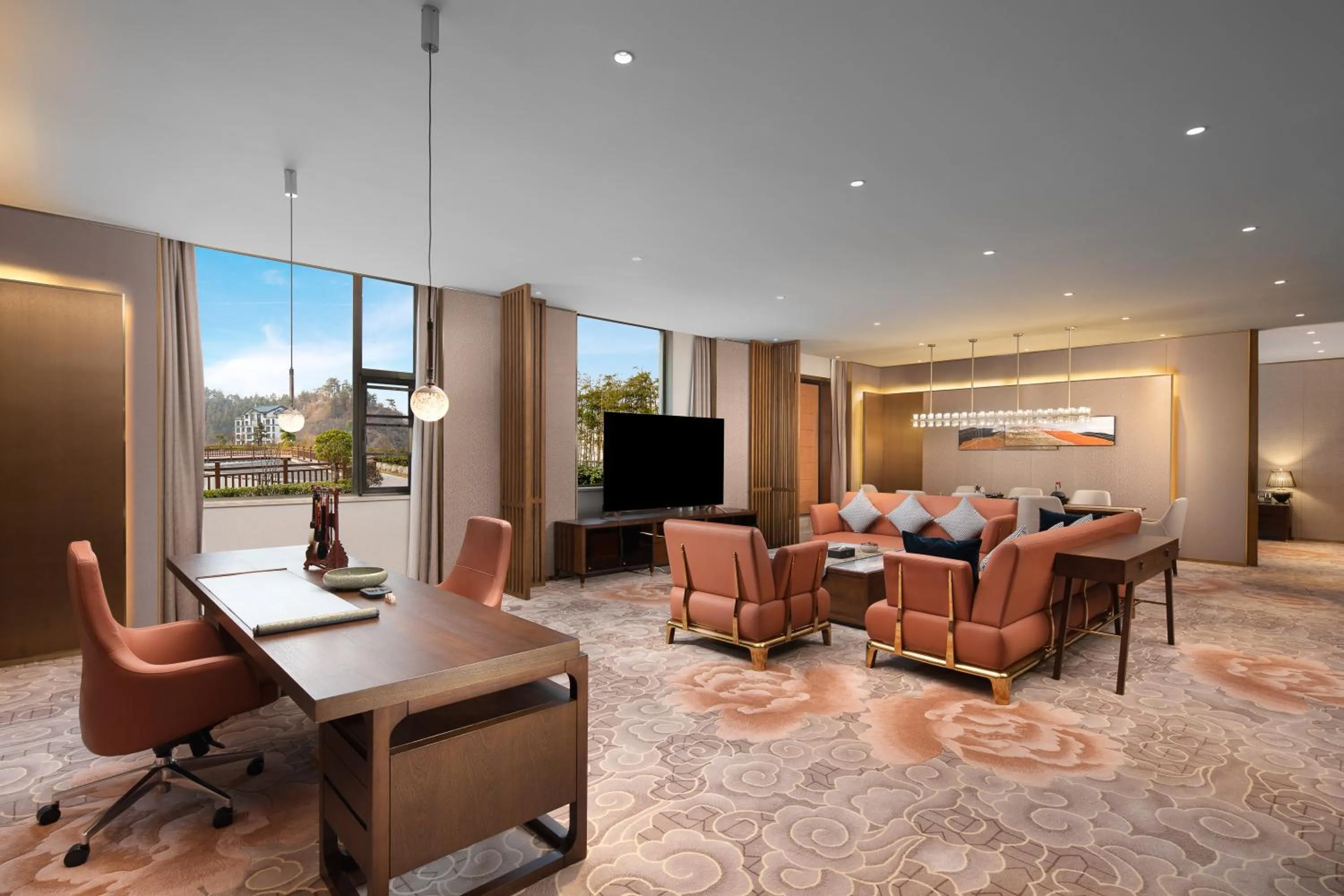 Communal lounge/ TV room in Wyndham Shiyan Downtown