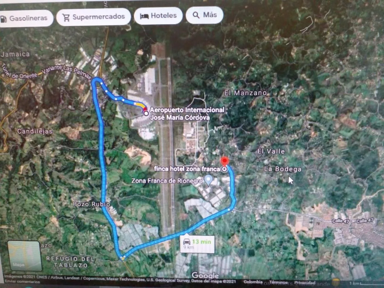 Location in Finca Hotel Zona Franca