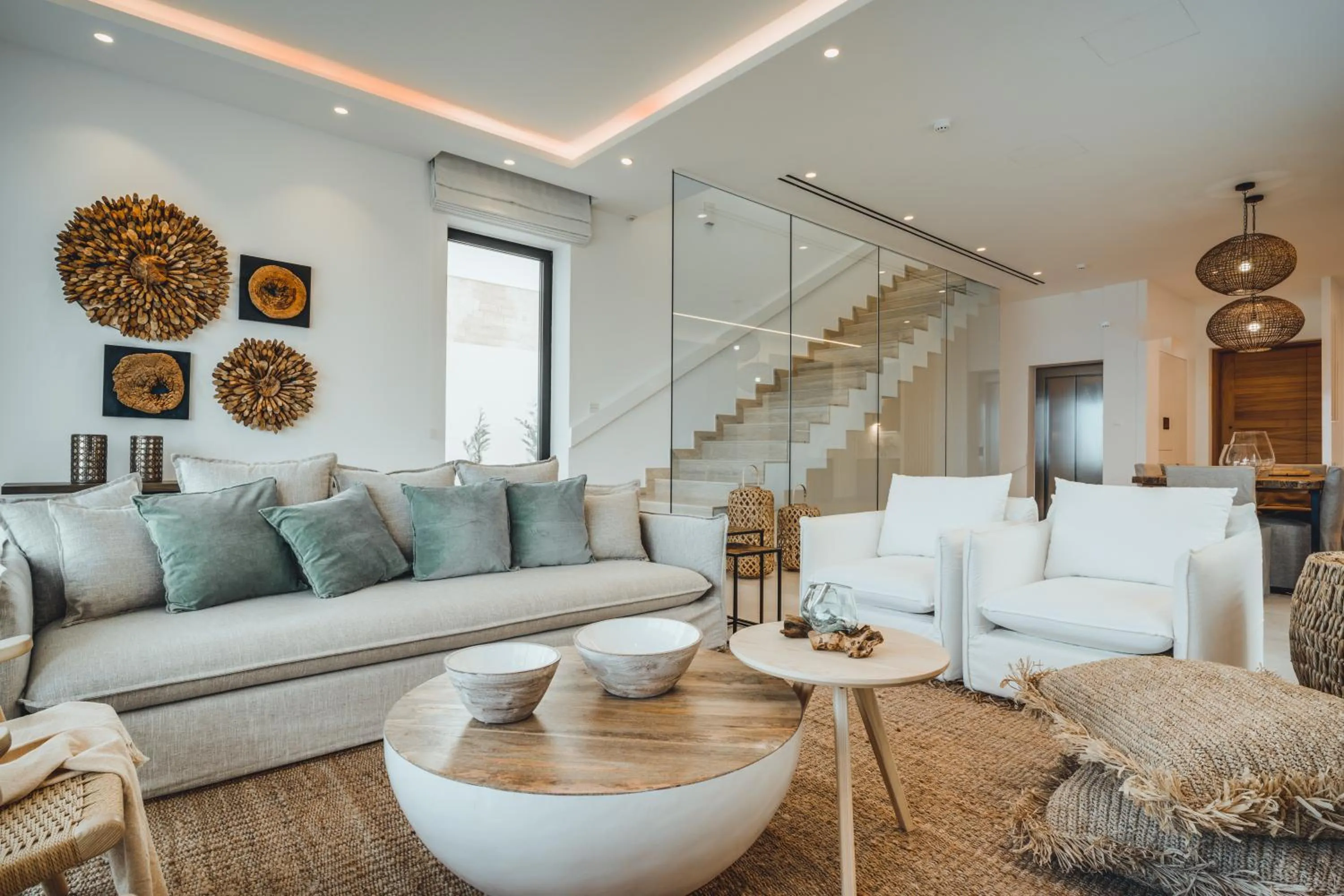 Living room in Periyiali Konnos Villas Beach Resort