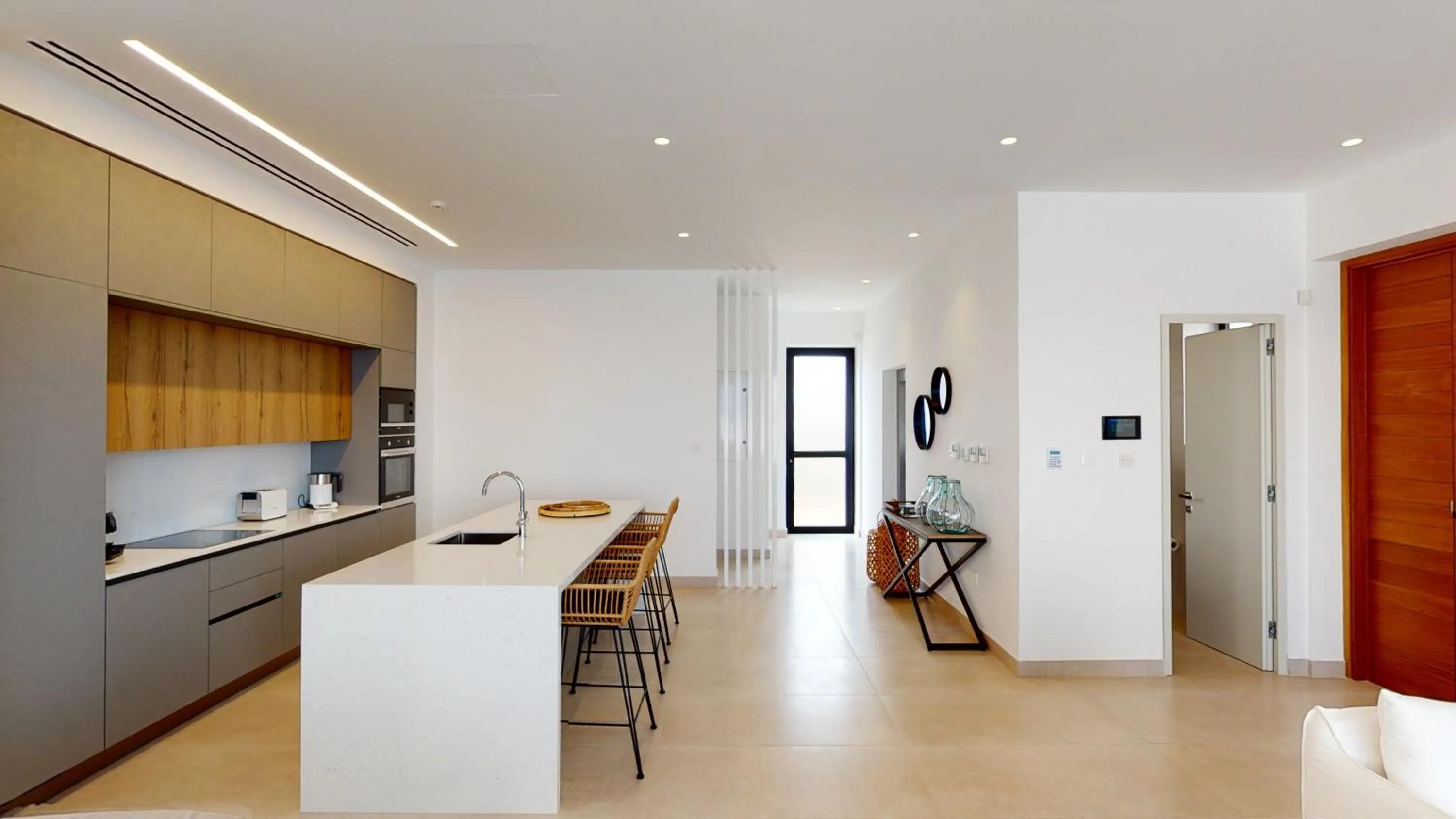 Kitchen or kitchenette in Periyiali Konnos Villas Beach Resort