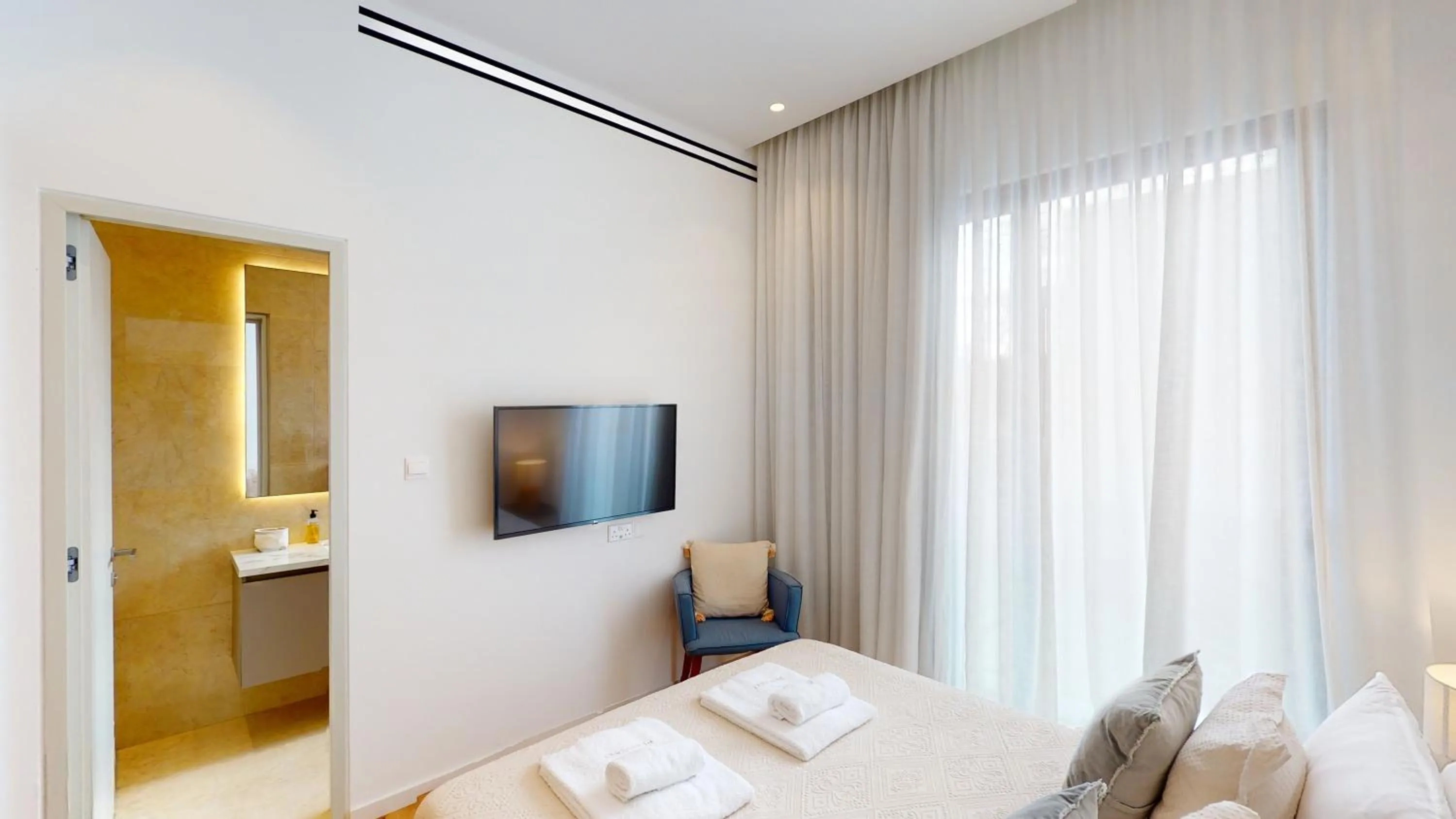 Bedroom, Bed in Periyiali Konnos Villas Beach Resort