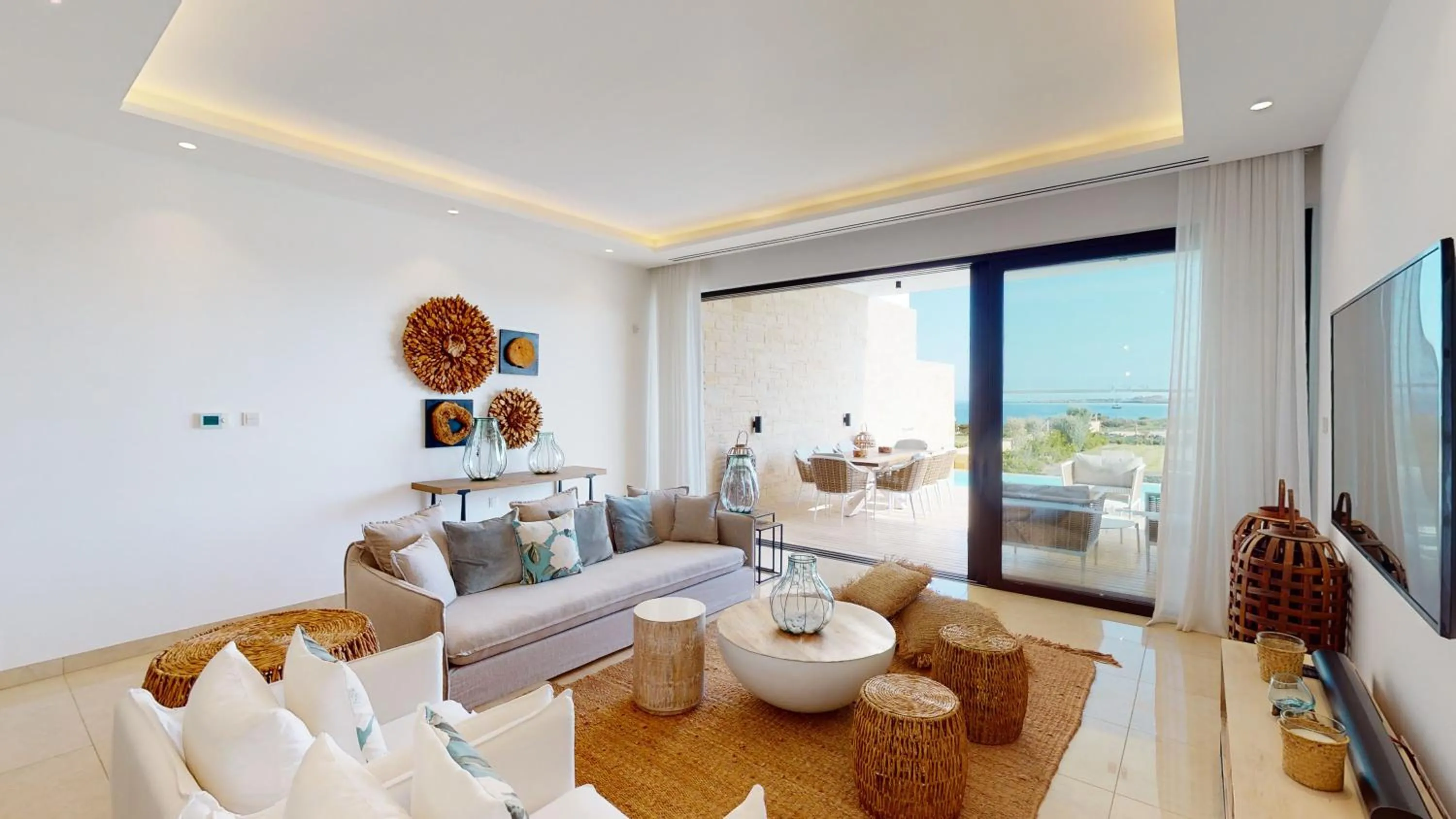 Living room in Periyiali Konnos Villas Beach Resort