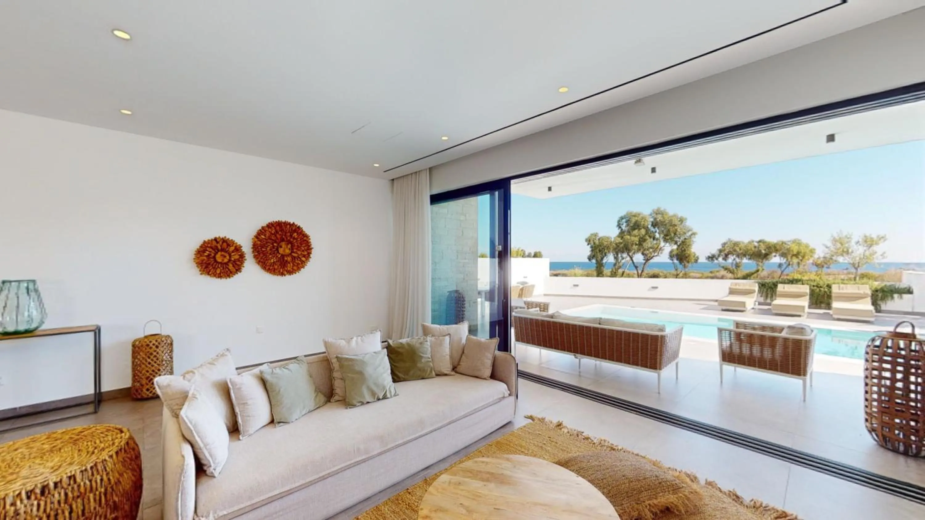 Living room in Periyiali Konnos Villas Beach Resort