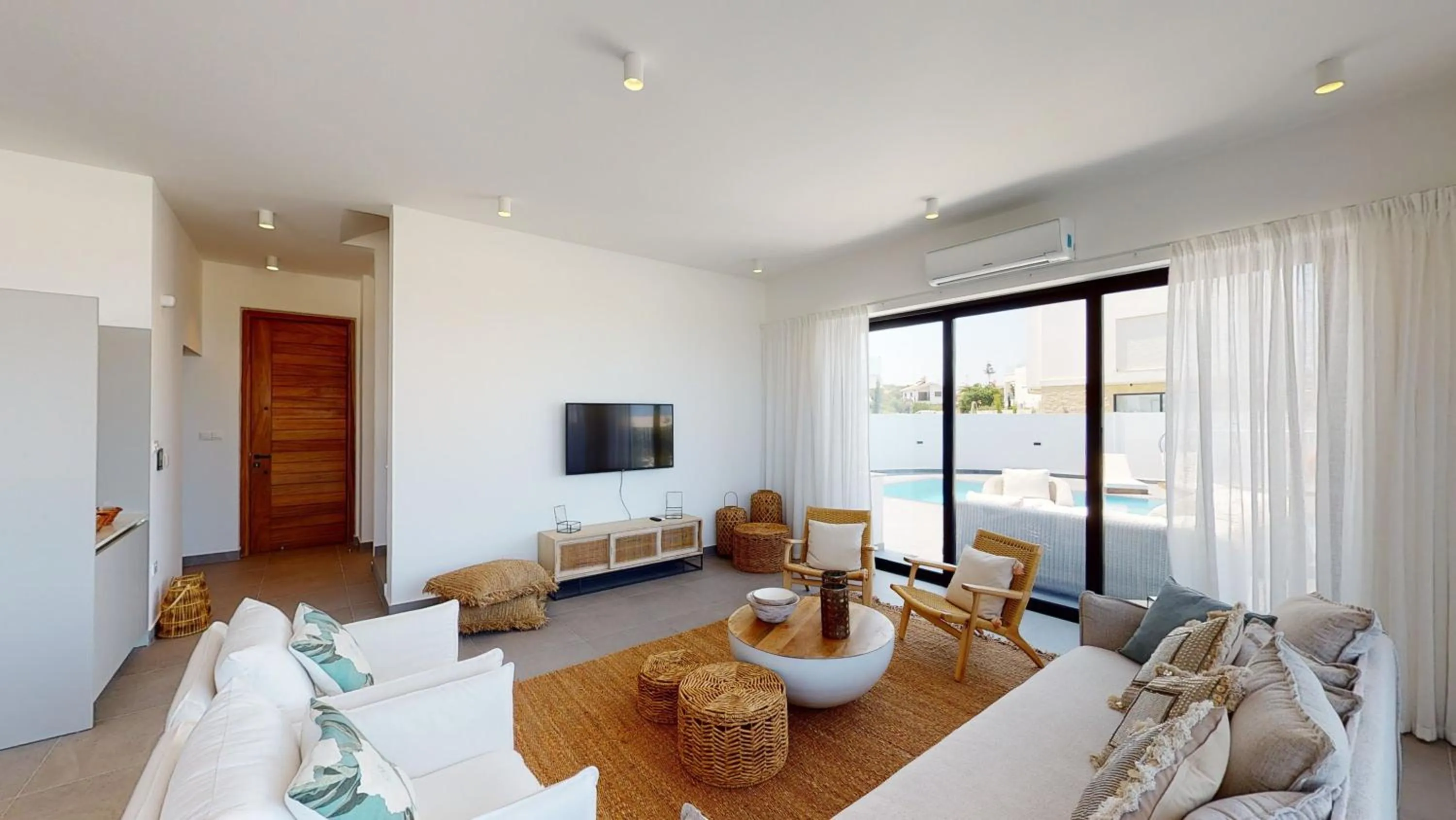 Living room in Periyiali Konnos Villas Beach Resort