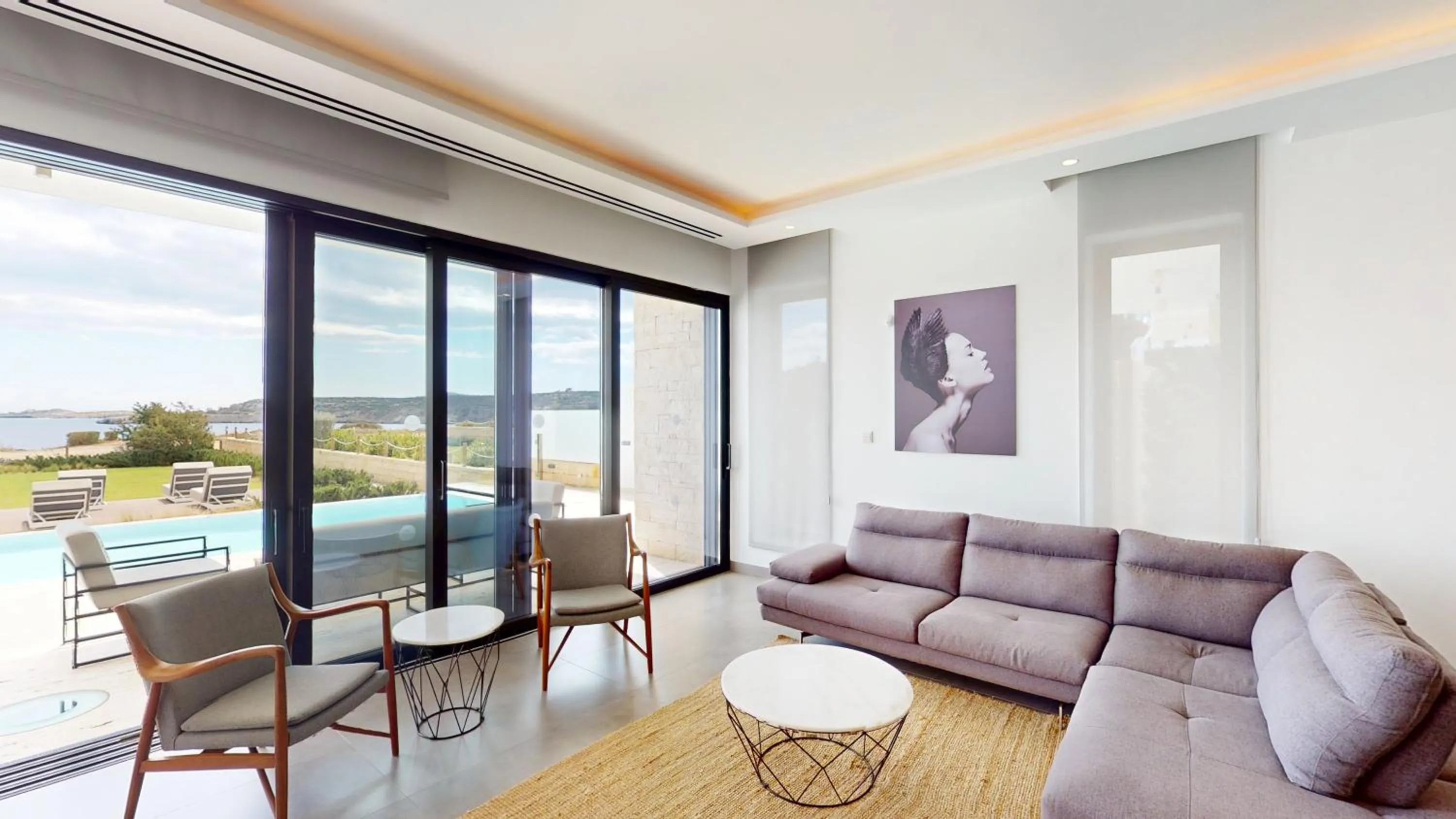 Seating area in Periyiali Konnos Villas Beach Resort