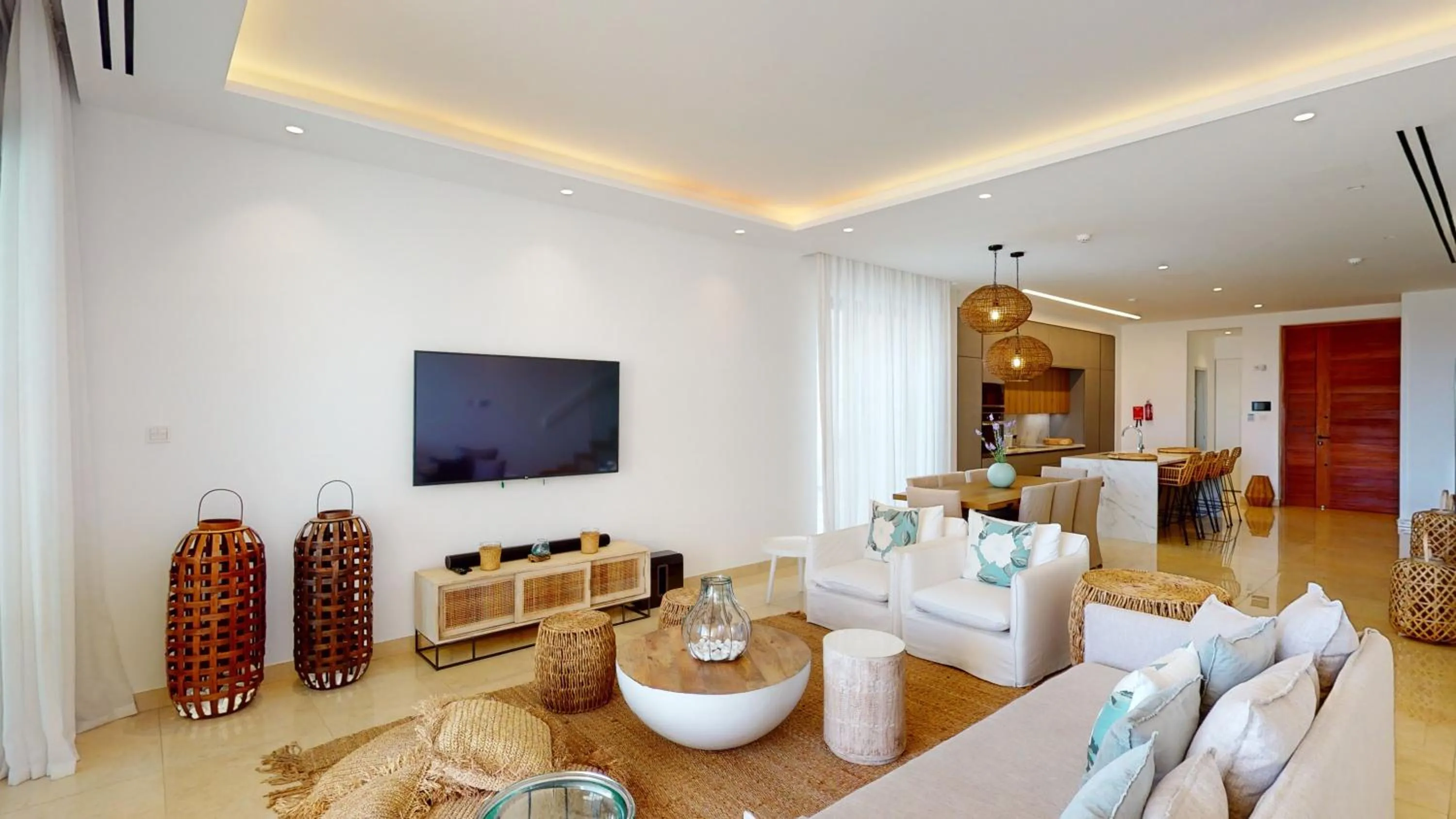 Living room in Periyiali Konnos Villas Beach Resort