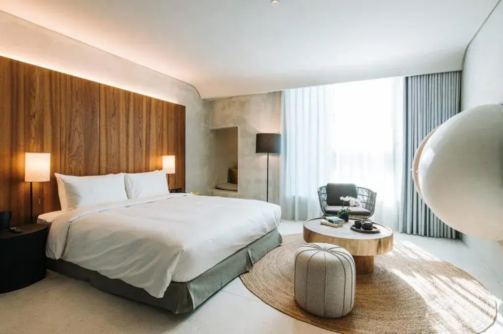 Bed in 了了礁溪 Vivir Jiaoxi Hotel Bed in 了了礁溪 Vivir Jiaoxi Hotel