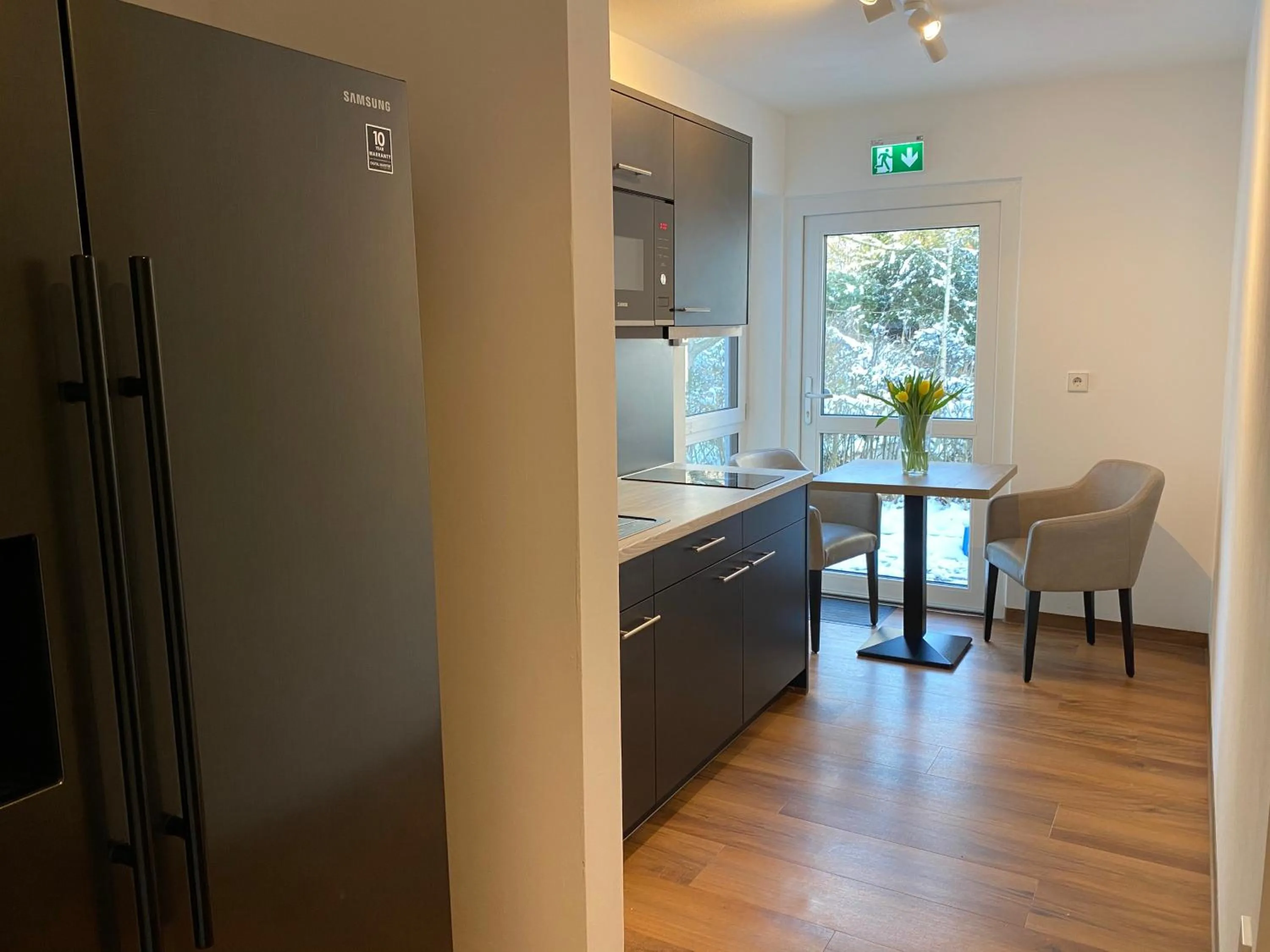 Kitchen or kitchenette in Safranberg Hotel & Sauna