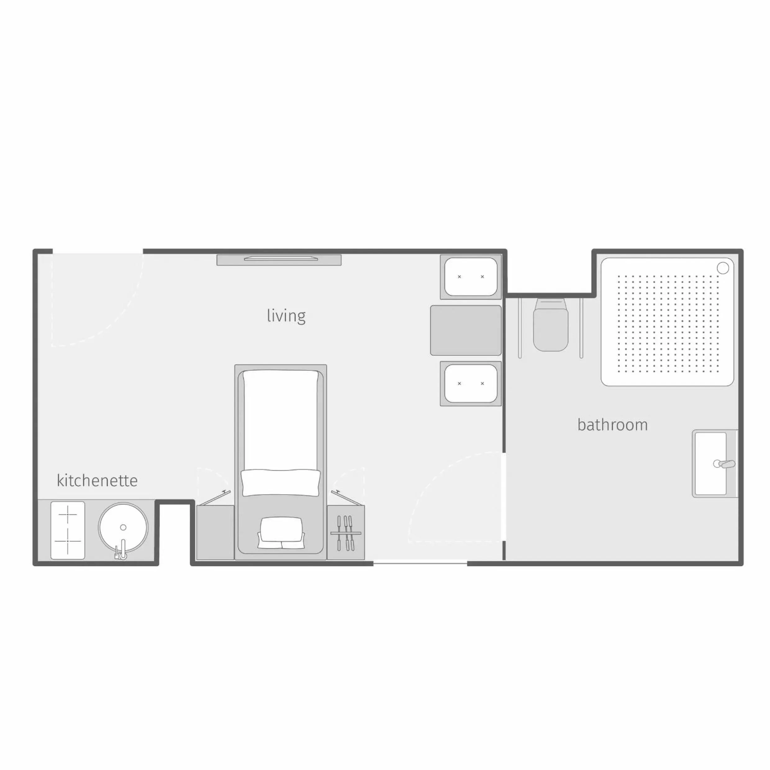 Floor plan in smartments Mannheim Hauptbahnhof